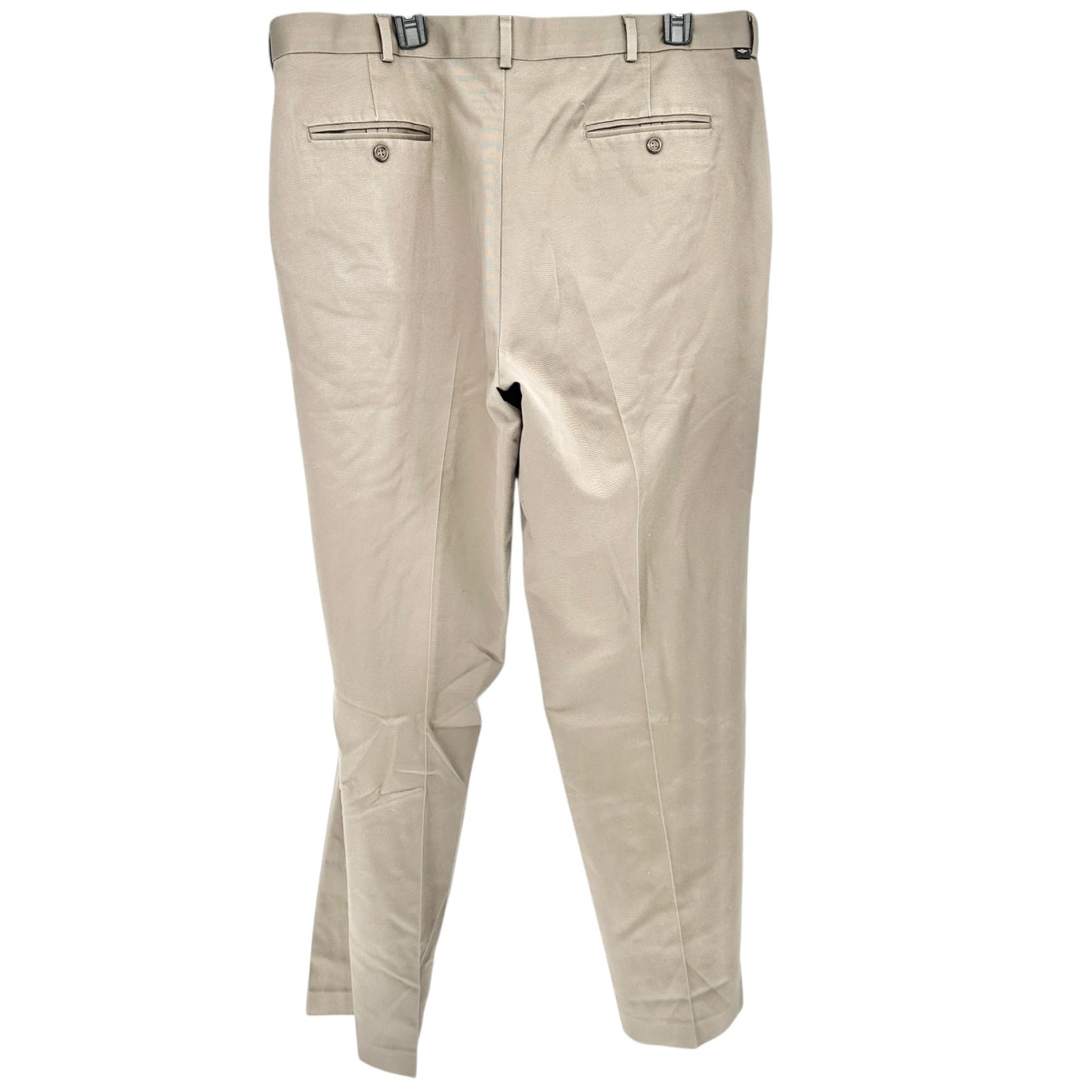 Dockers Premium Mens Relaxed Fit Khaki Pants W38 L34 Flat Front Cotton No Iron