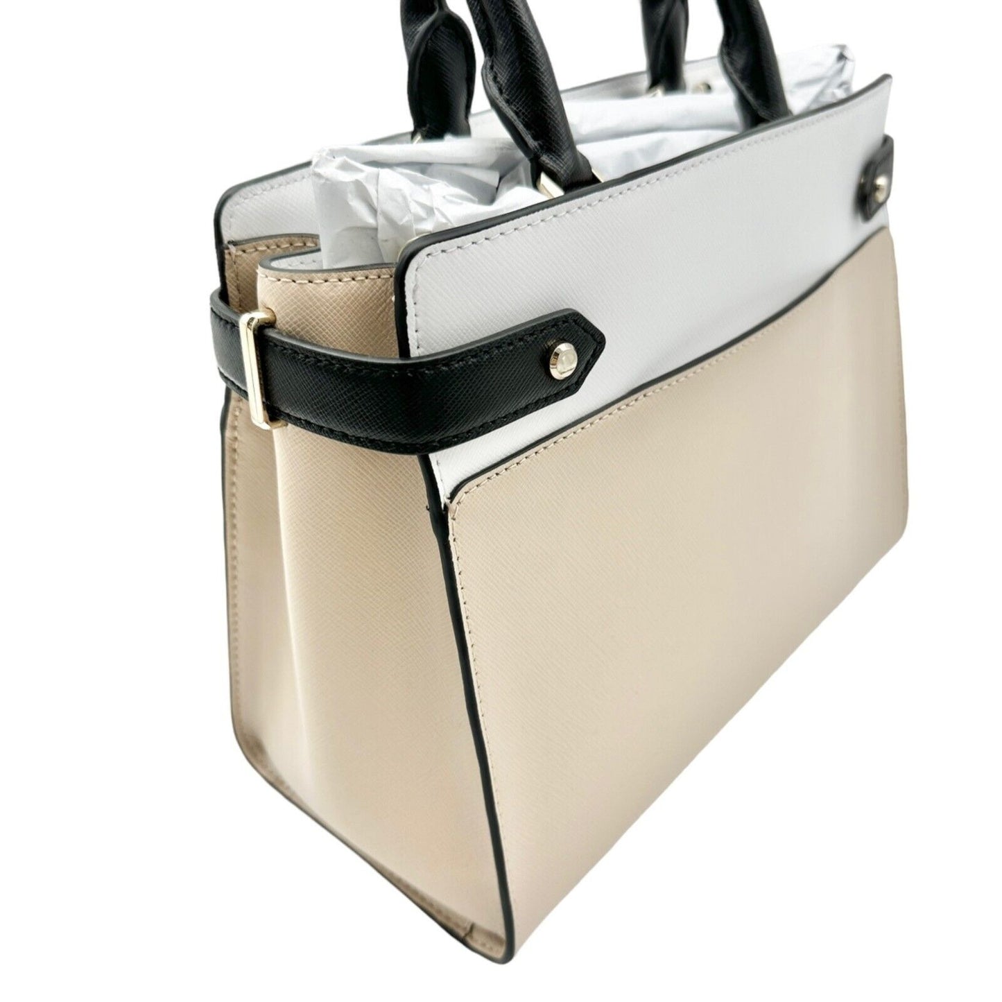 Kate Spade Handbag with Crossbody Strap Muted Pink White Black NEW