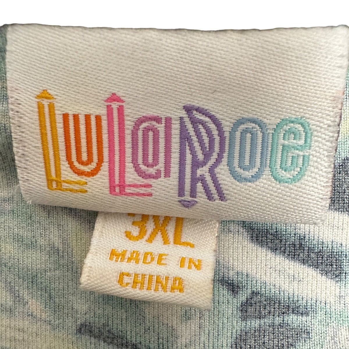 LuLaRoe Irma Top Womens 3XL Americana Blue Statue of Liberty Patriotic HiLow