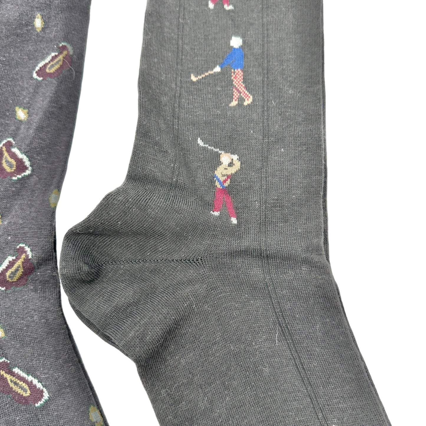 Mountain High Hosiery Socks Men's 10-13 TWO PAIRS Black Golfers and Paisley NWT