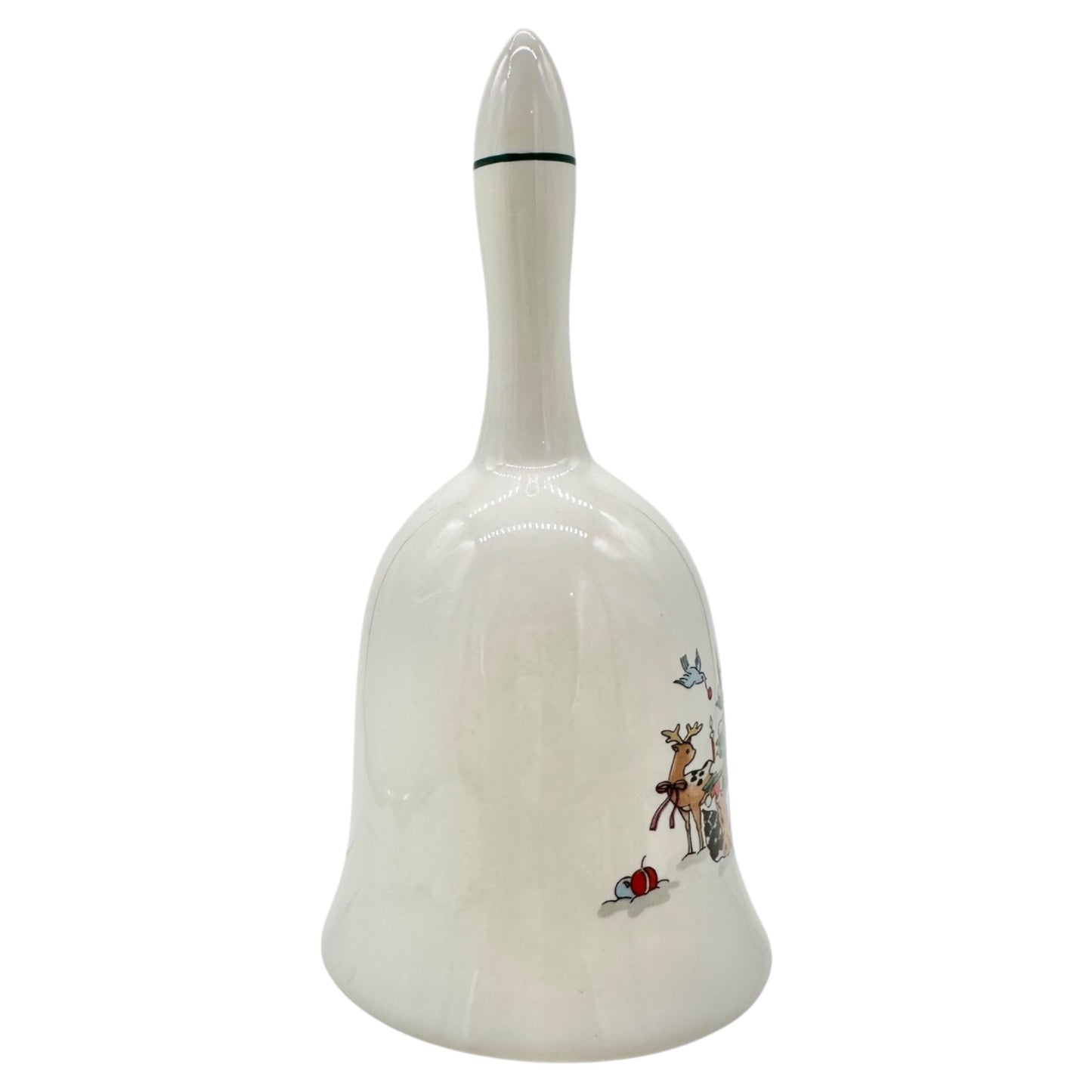 Christmas Ming Pao Woodland Ceramic Bell Festive Tree and Animals Design 6 inch
