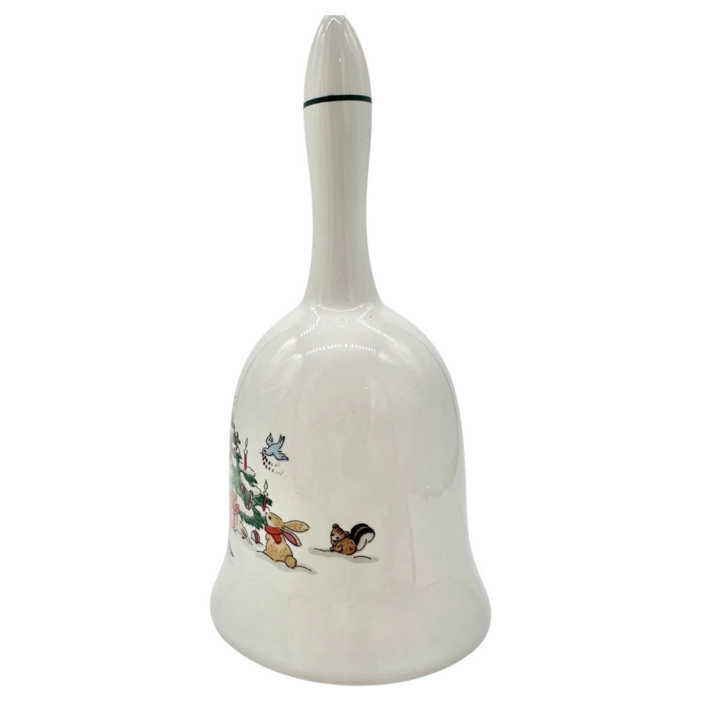 Christmas Ming Pao Woodland Ceramic Bell Festive Tree and Animals Design 6 inch