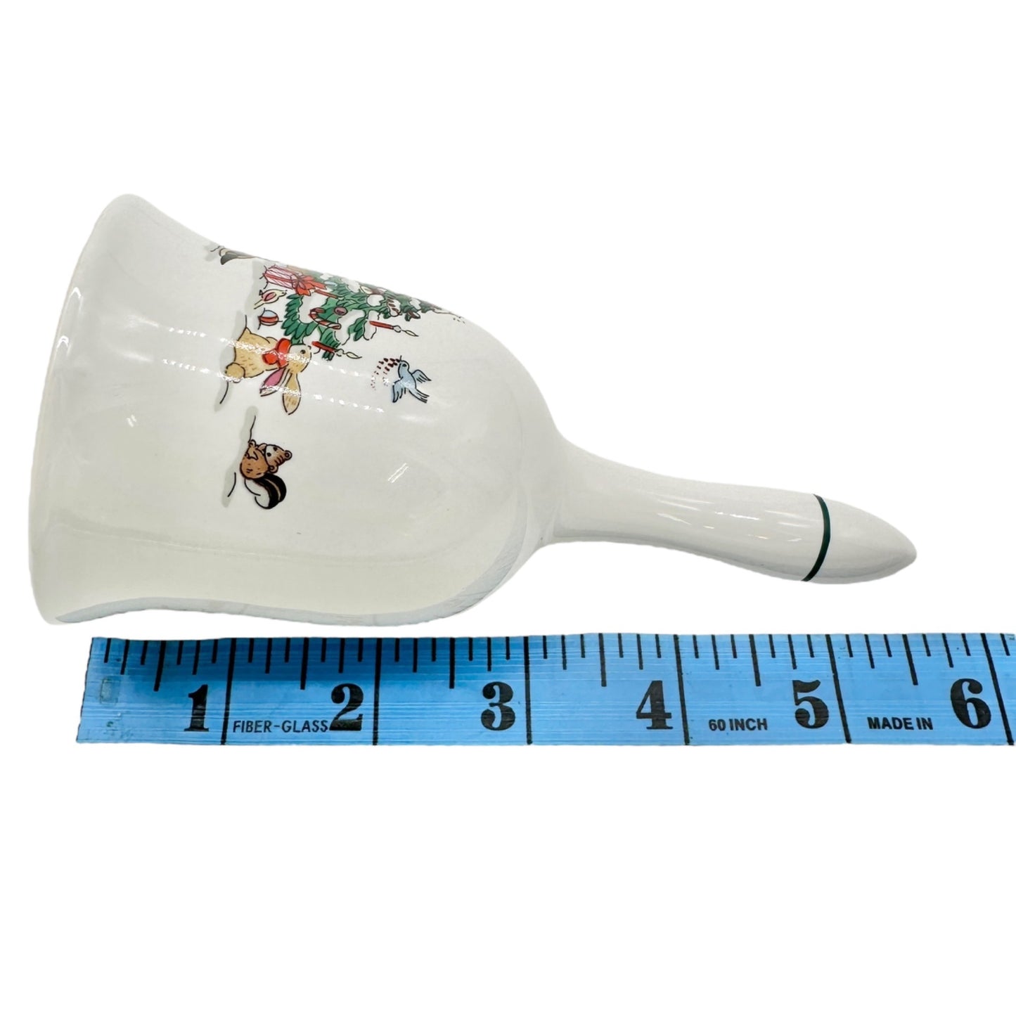 Christmas Ming Pao Woodland Ceramic Bell Festive Tree and Animals Design 6 inch