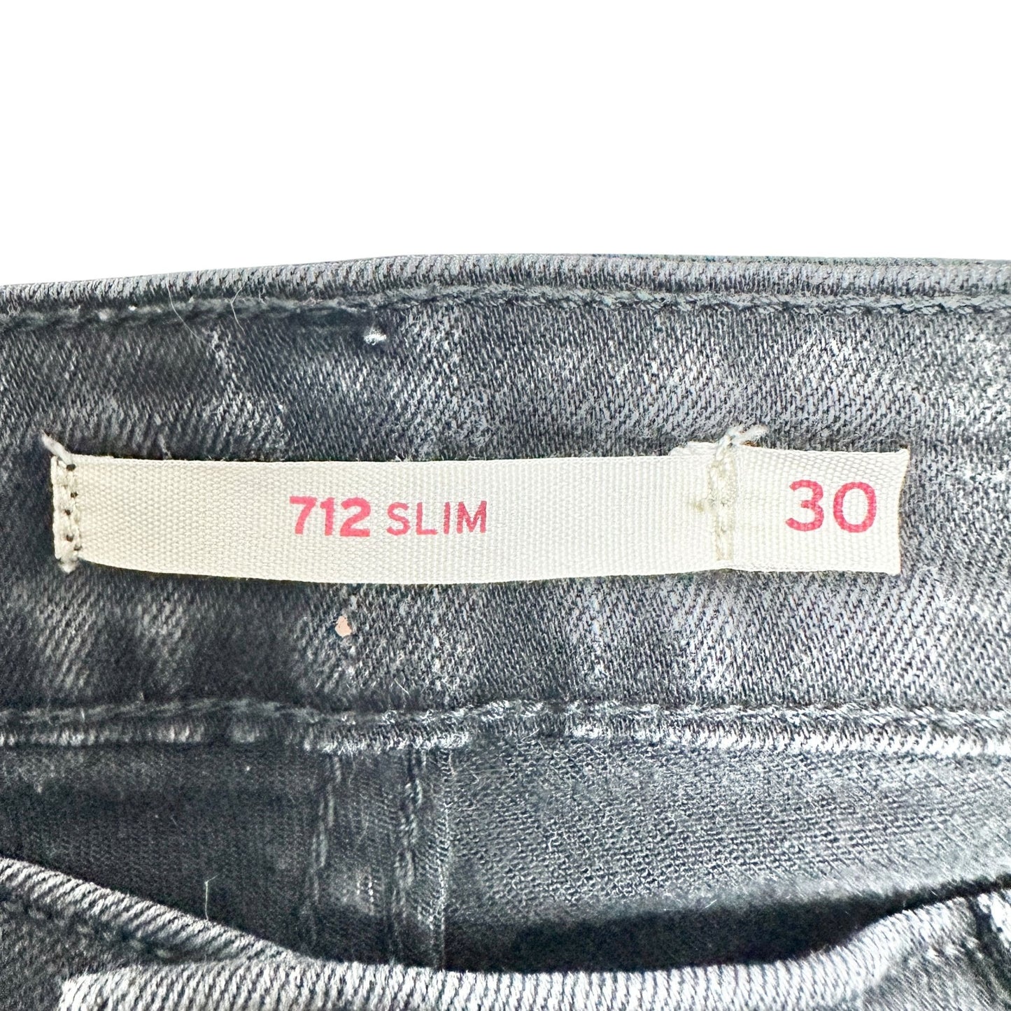 Levis 712 Slim Fit Denim Jeans Womens Size 30 Faded Black Cotton Blend
