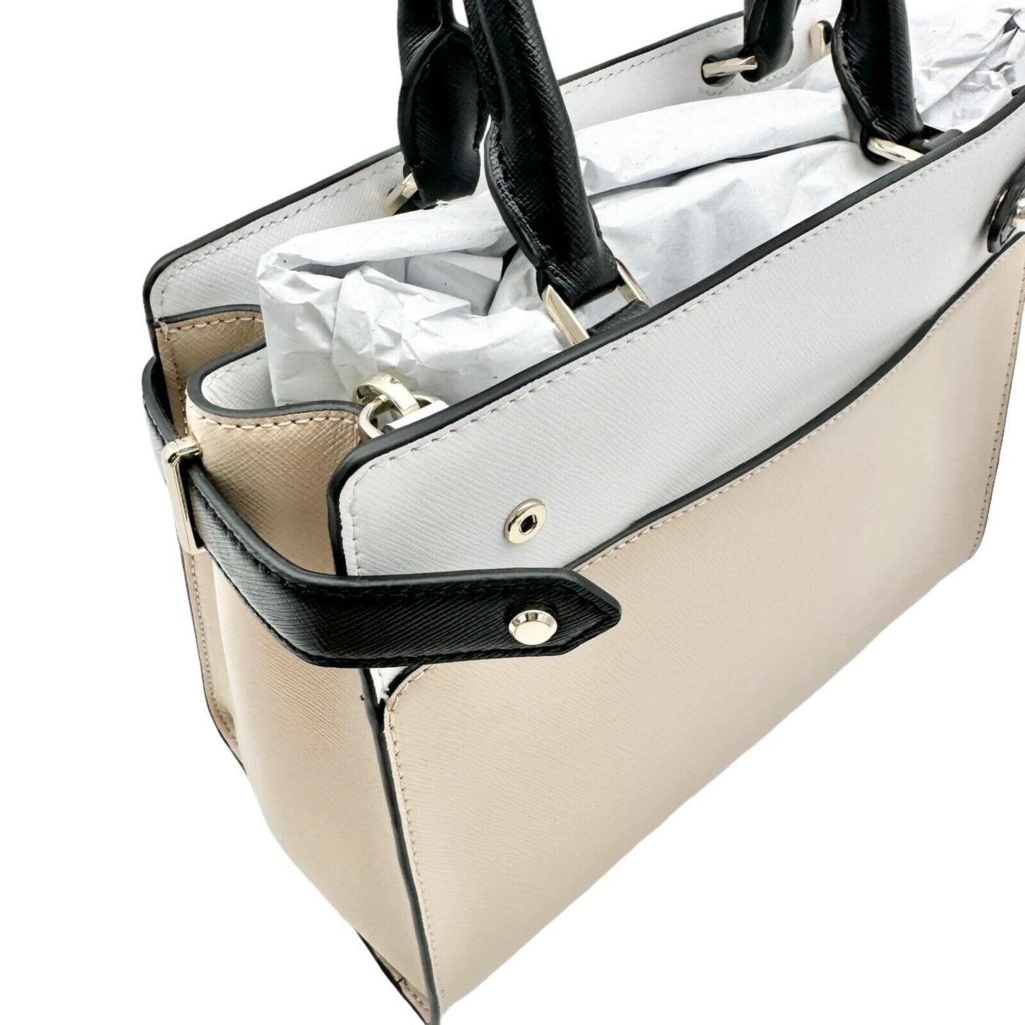 Kate Spade Handbag with Crossbody Strap Muted Pink White Black NEW