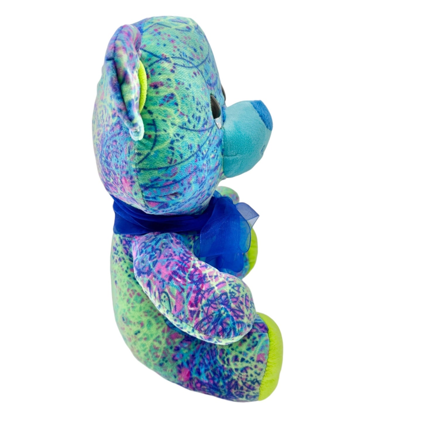 Fiesta Sitting Scribble Plush Bear Toy Blue Yellow Green Age 3+ 11x10x7