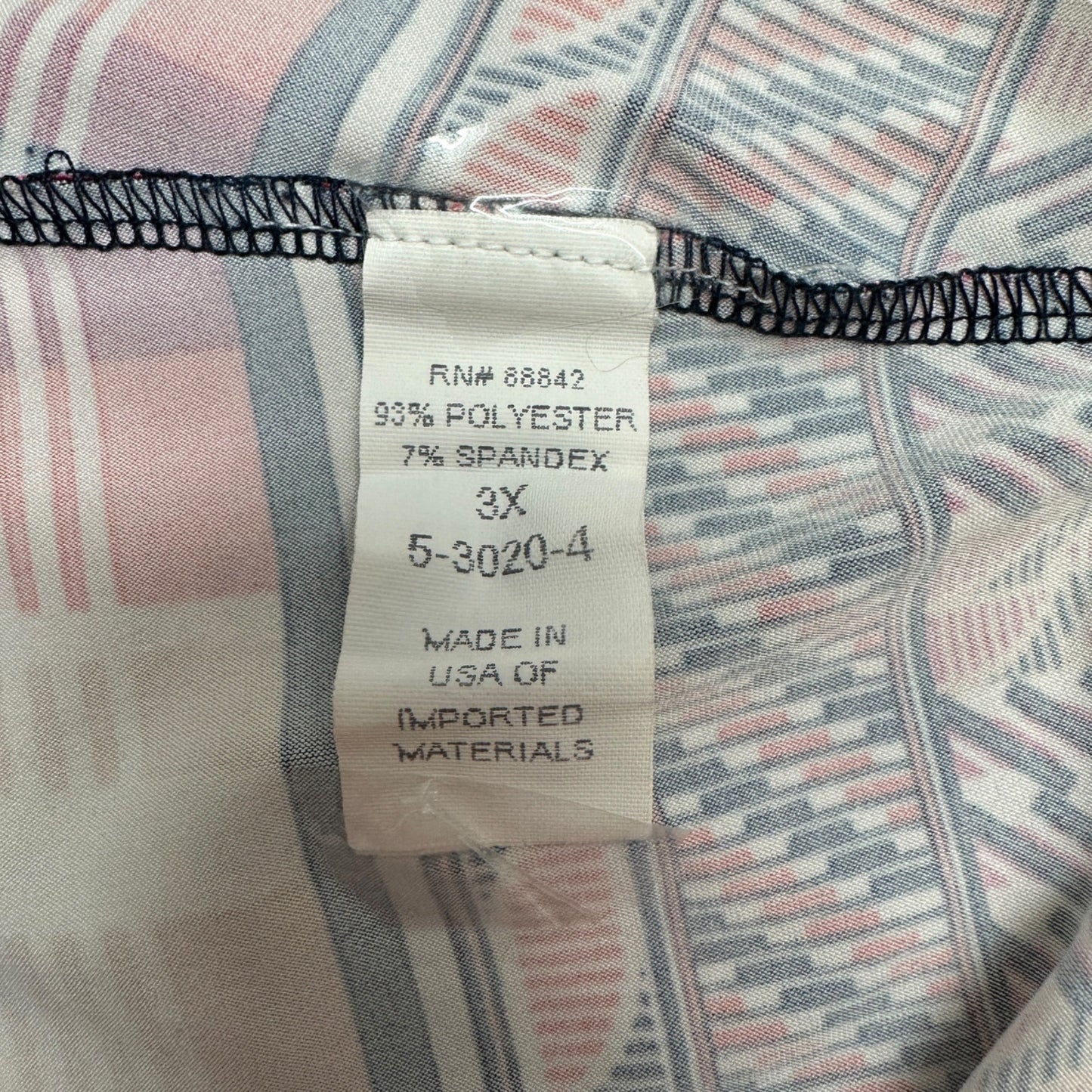 Denim 24/7 Maxi Dress Womens 3X Sleeveless Navy w/ Multicolor Geometric Pattern