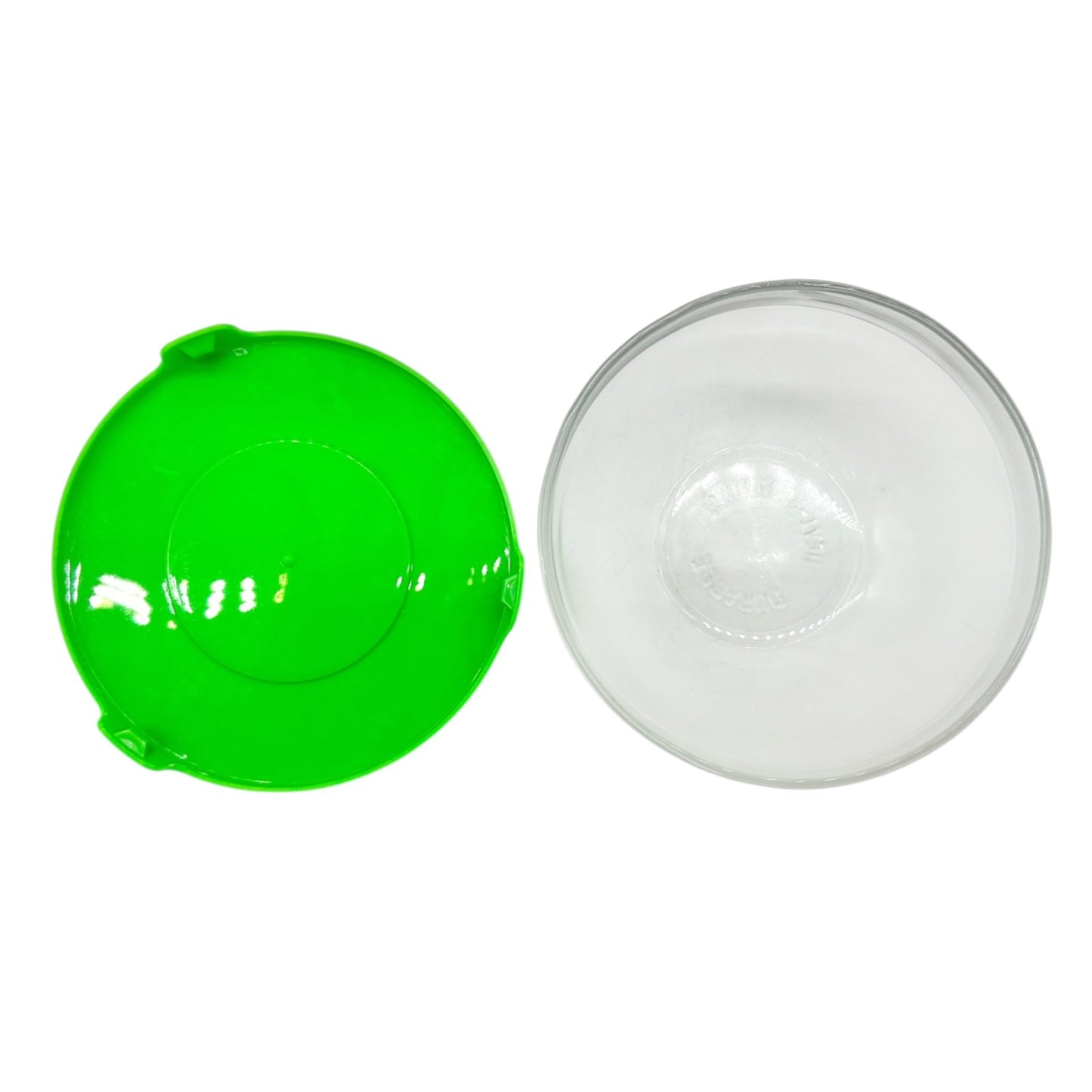 Set Of 5 Glass Bowls Colorful Matching Lids Food Storage Or Leftovers
