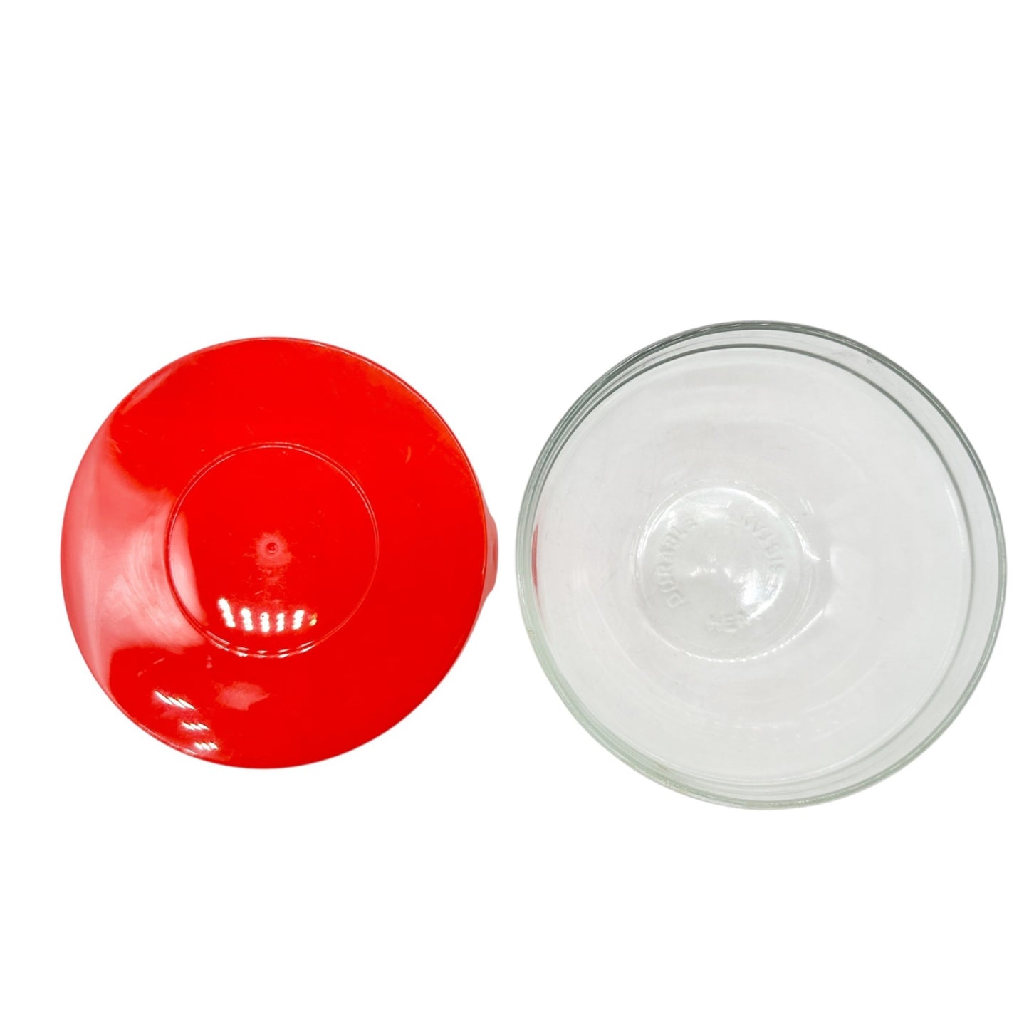 Set Of 5 Glass Bowls Colorful Matching Lids Food Storage Or Leftovers