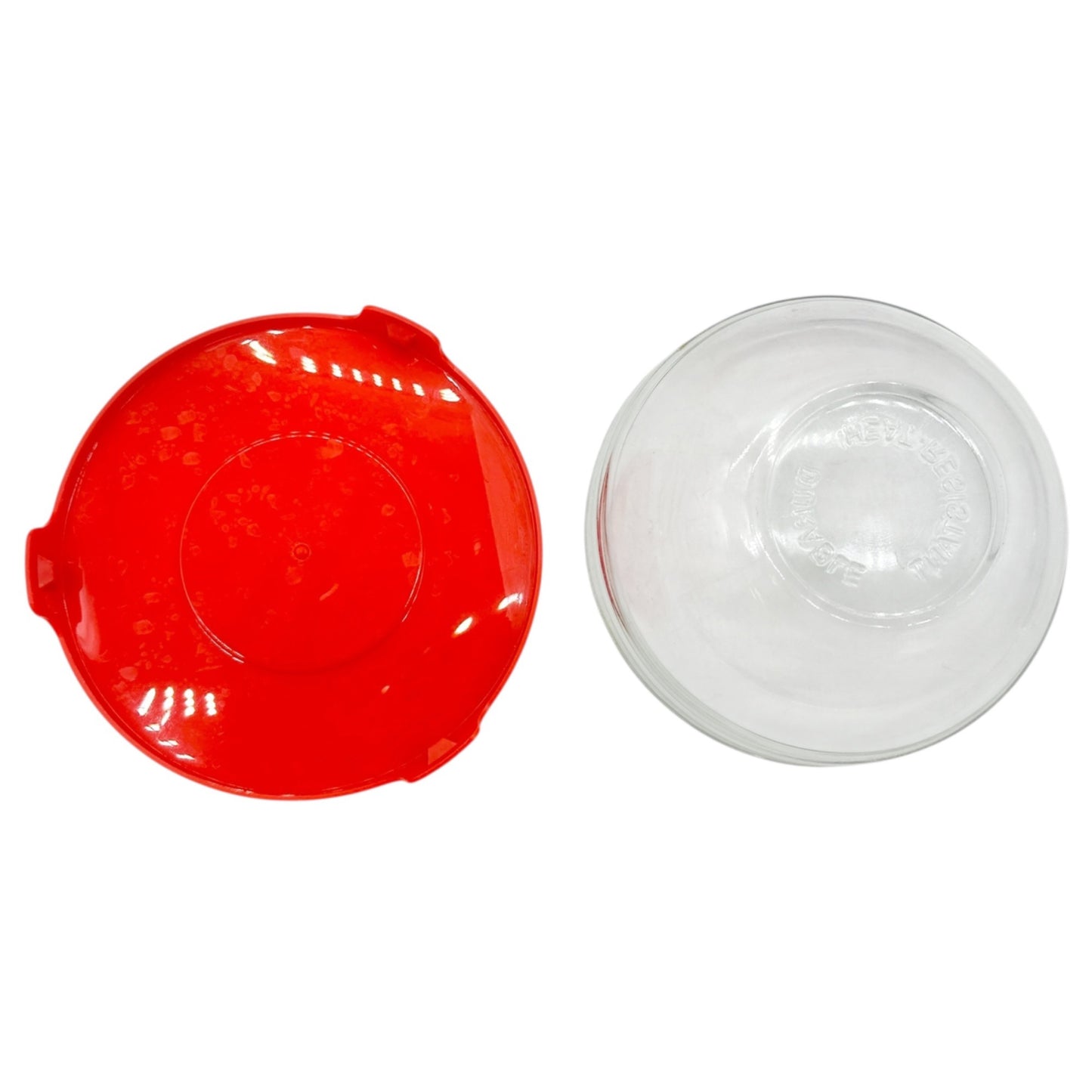 Set Of 5 Glass Bowls Colorful Matching Lids Food Storage Or Leftovers