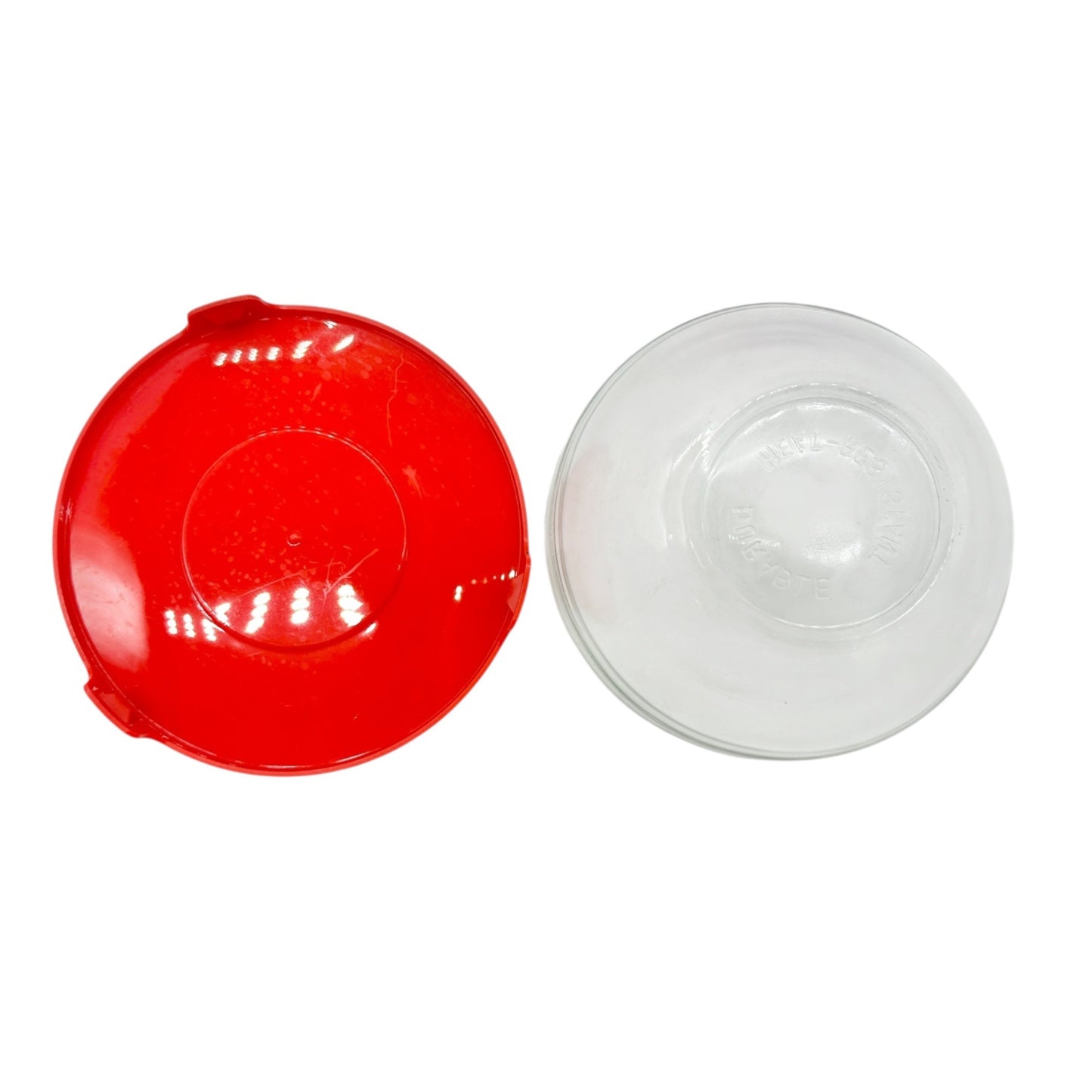 Set Of 5 Glass Bowls Colorful Matching Lids Food Storage Or Leftovers