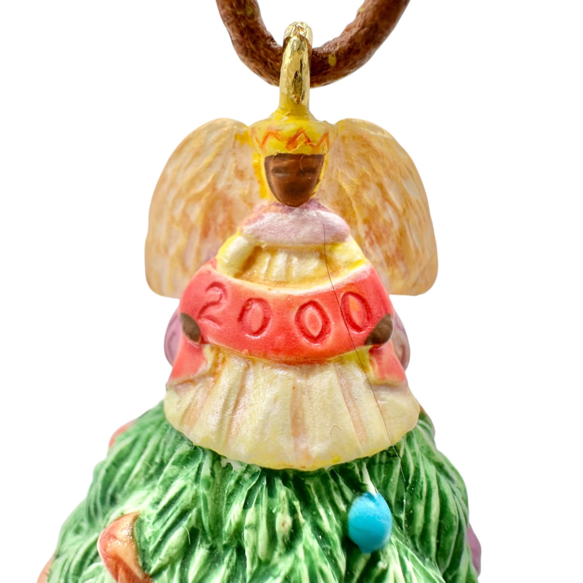 Vtg 2000 Hallmark Keepsake Ornament Angel Blessed Tree Beaded Leather Strap