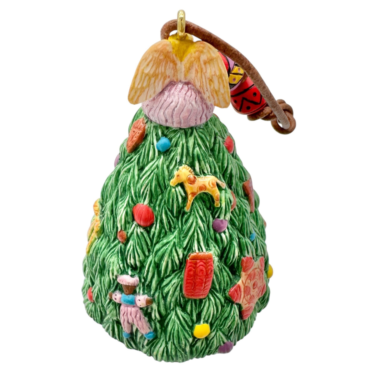 Vtg 2000 Hallmark Keepsake Ornament Angel Blessed Tree Beaded Leather Strap