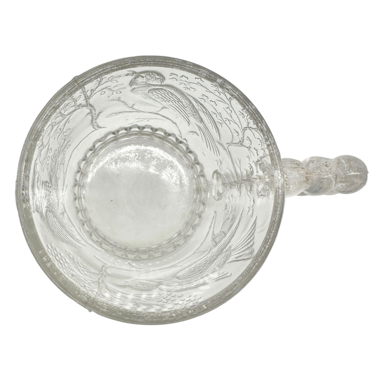 Bird and Branch Mug Childs Tableware Clear EAPG Bryce US Glass Co Vintage 4"H