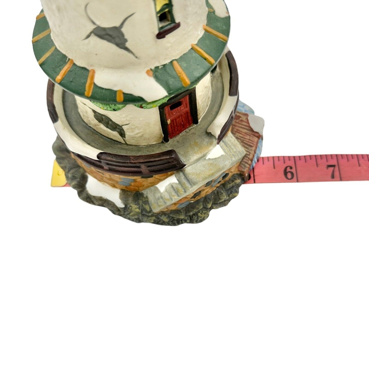 Santa's Workbench Collection Towne Series Lighthouse 11 x 5 Porcelain Keeper