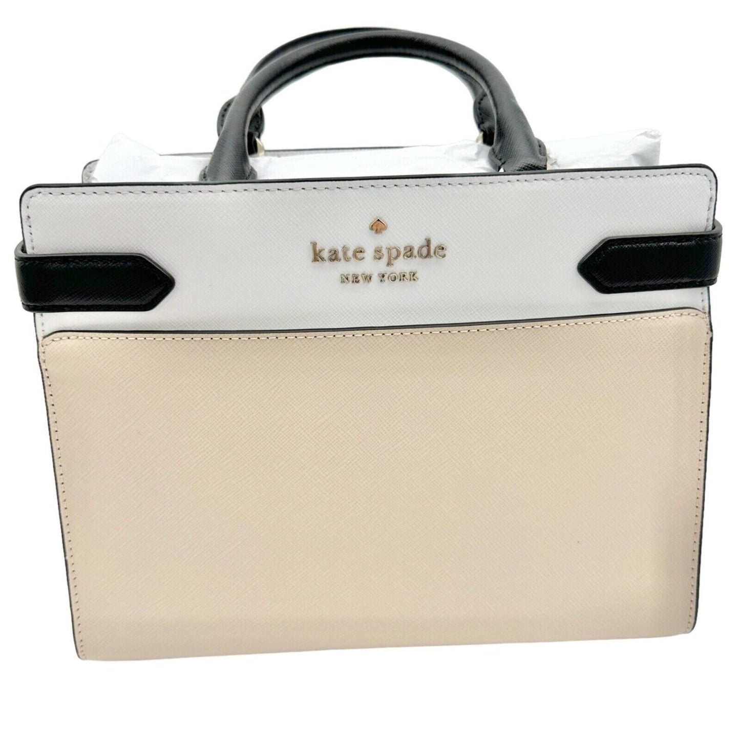 Kate Spade Handbag with Crossbody Strap Muted Pink White Black NEW