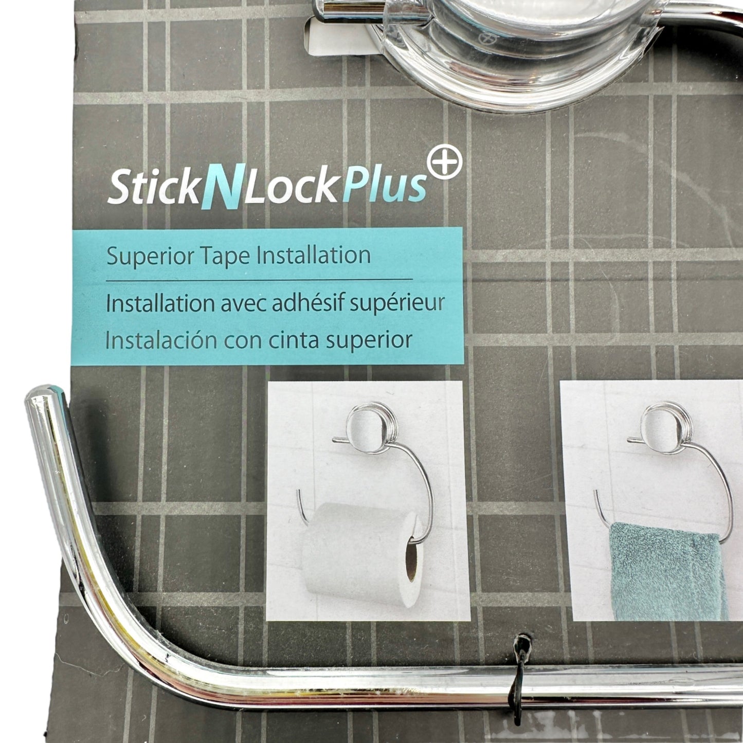 Better Living Kroma Toilet Roll or Towel Holder Stick N Lock Plus NIP