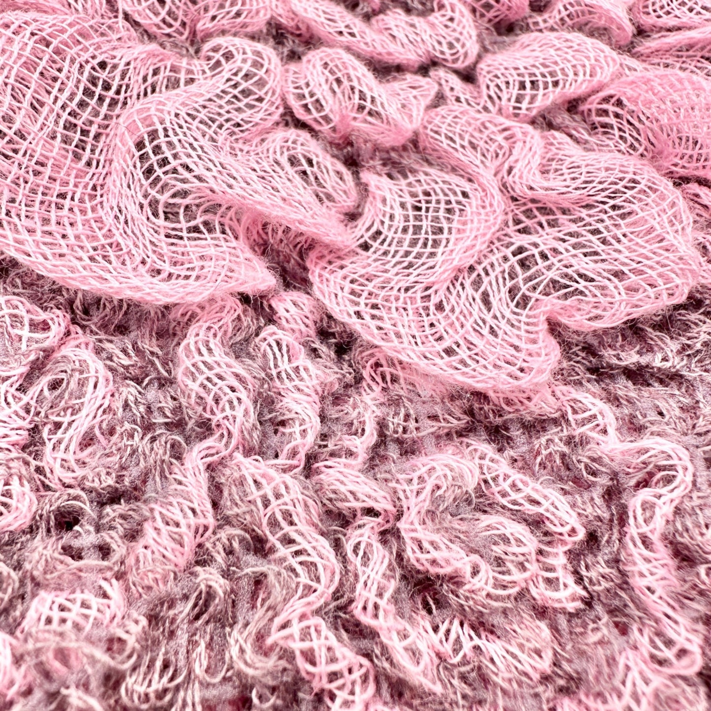 Scarf 82x13 Bamboo Fiber and Acrylic 3D Floral Effect Ombre Coloring Stretchy