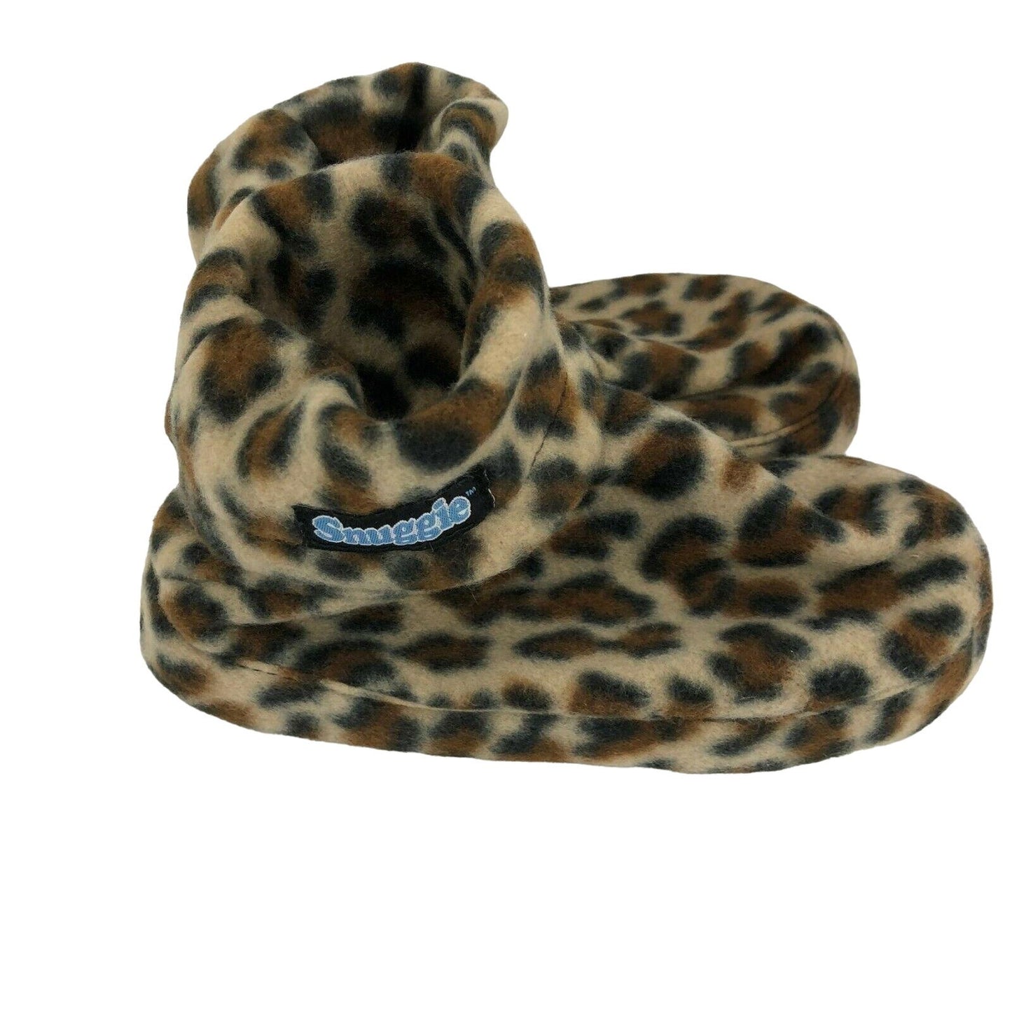 Snuggie Leopard Print Fleece Slippers M 13-1 Soft Cozy Indoor Footwear Plush