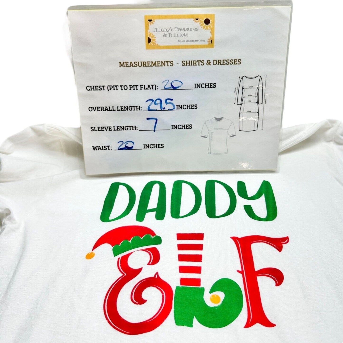 Delta Pro Weight T-shirt Medium White Daddy Elf Christmas Short Sleeve NEW