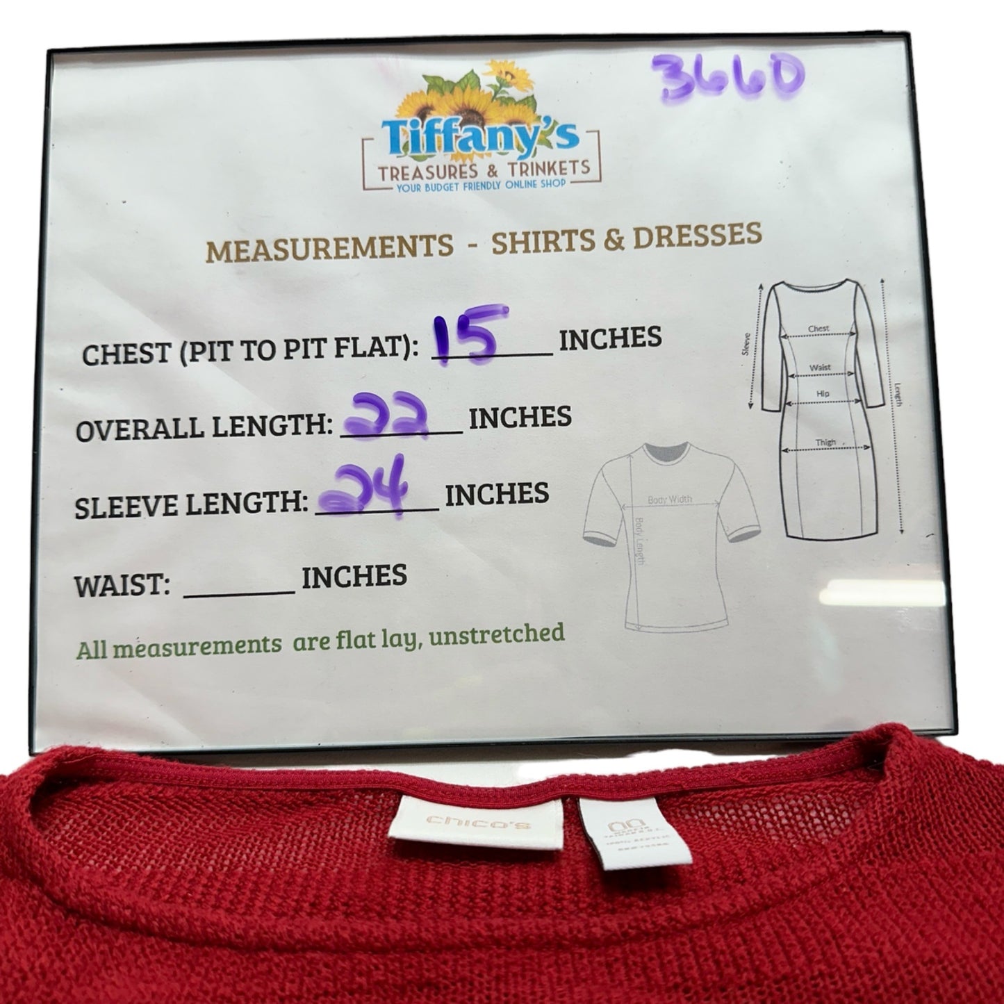 Chico's Long Sleeve Sweater Women's Size 00 Red