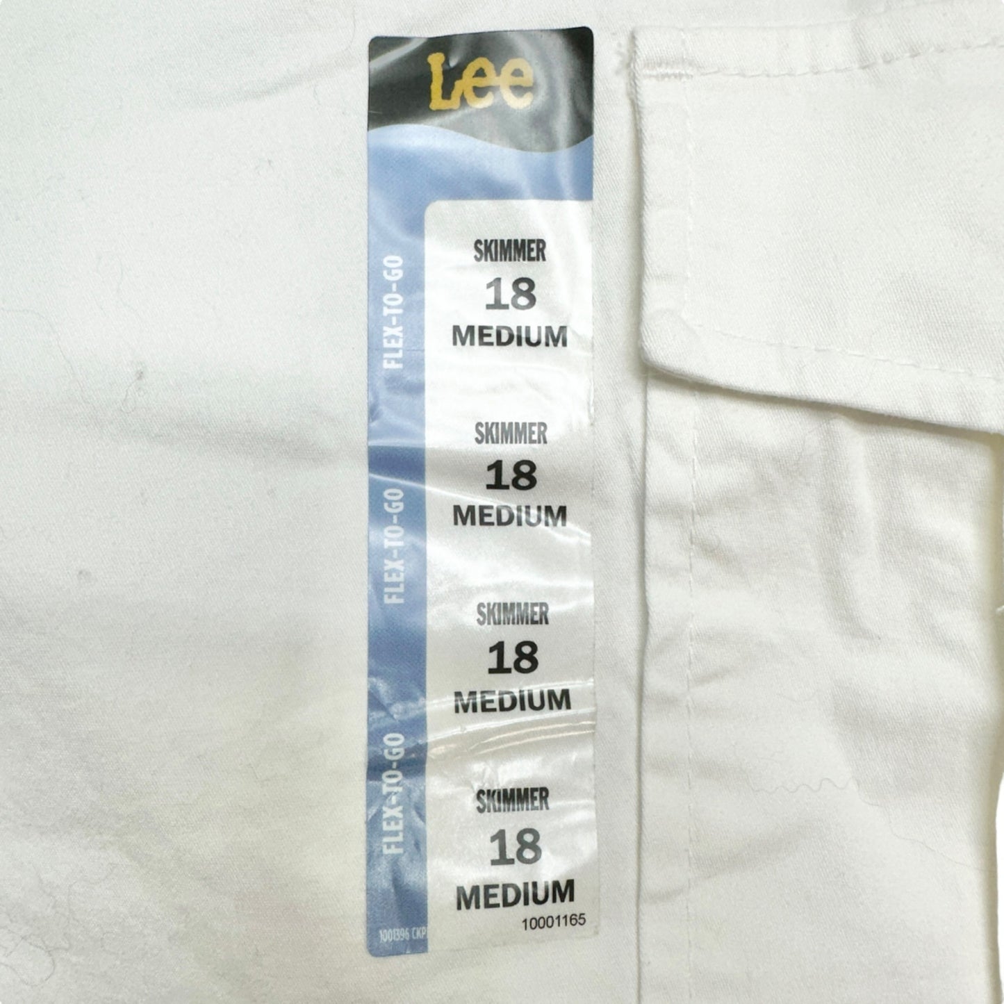 Lee Flex-To-Go Skimmer Capri Pants Womens 18M White Mid Rise Cargo Pockets