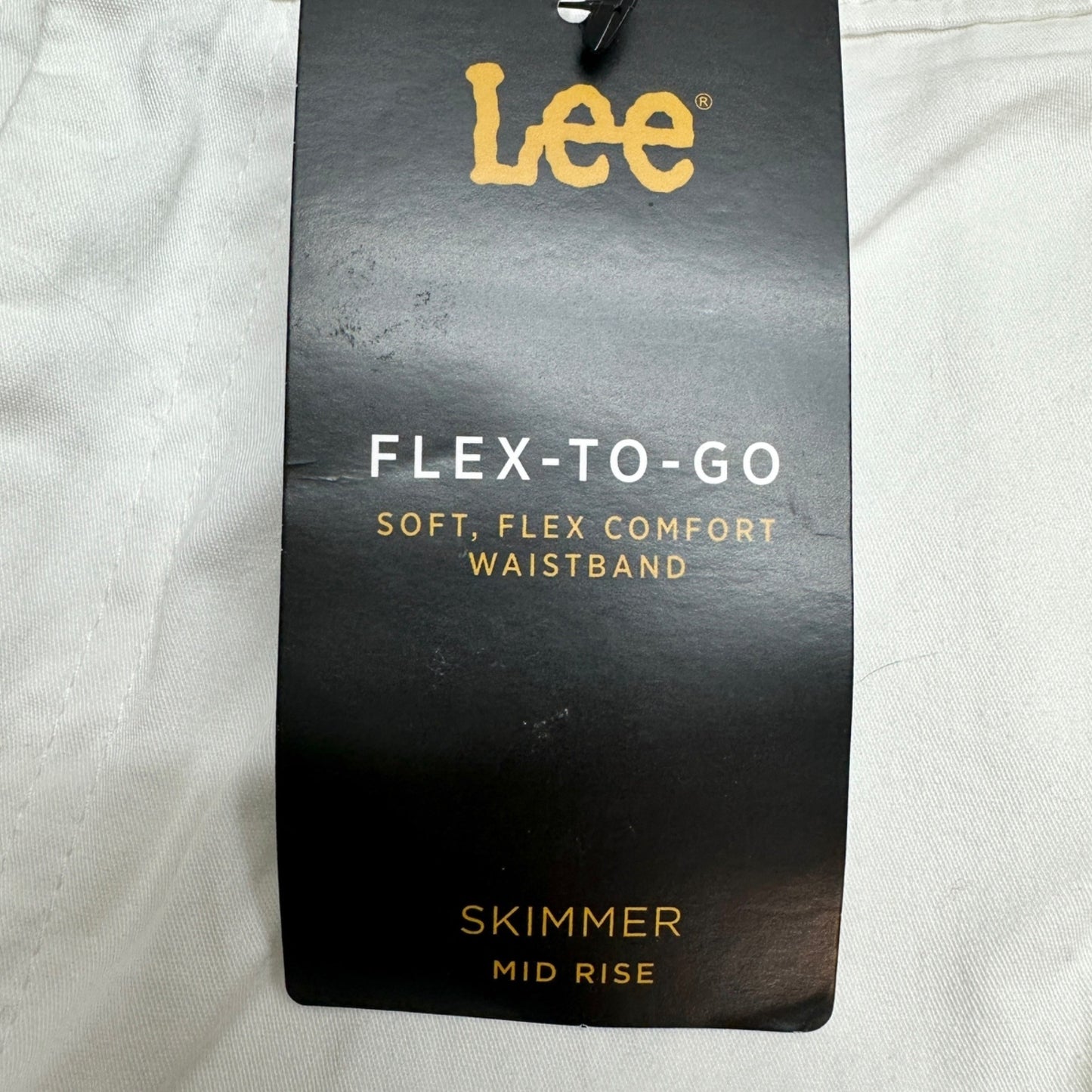 Lee Flex-To-Go Skimmer Capri Pants Womens 18M White Mid Rise Cargo Pockets