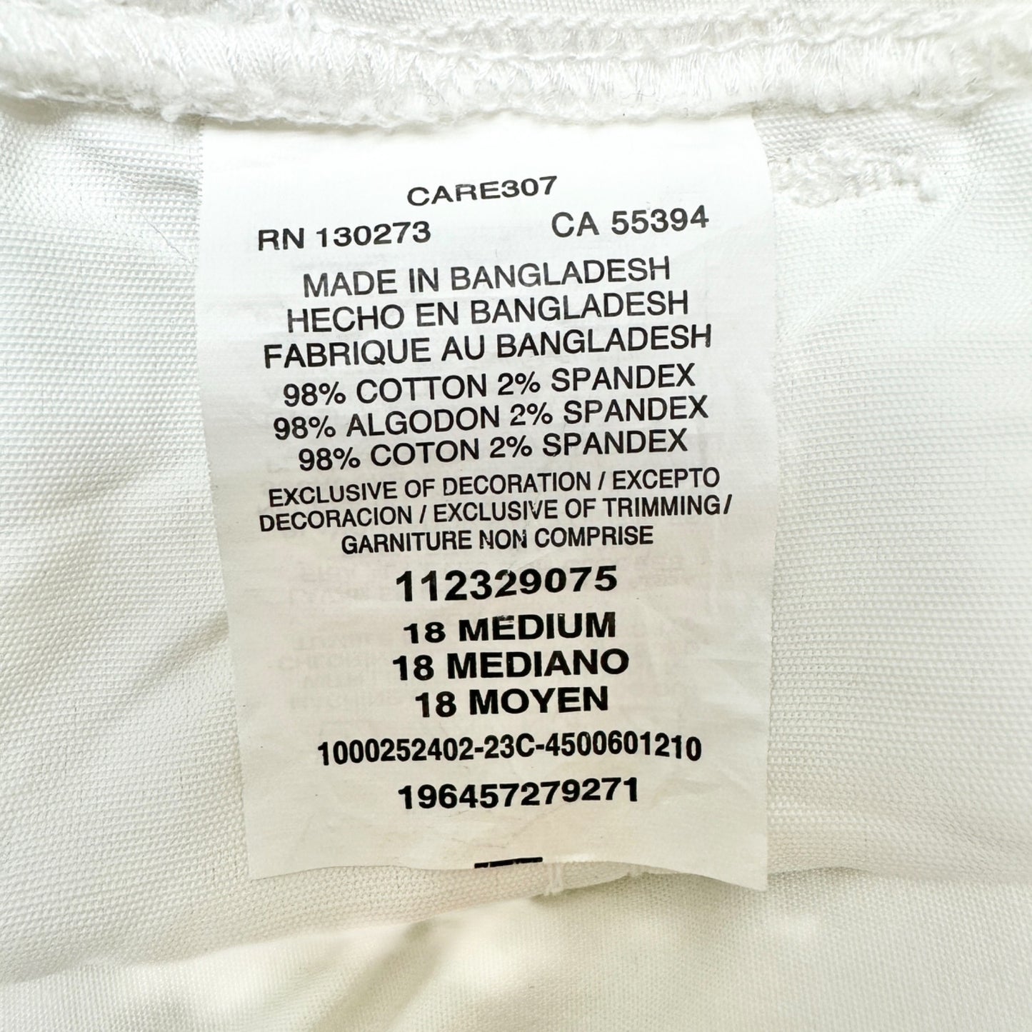 Lee Flex-To-Go Skimmer Capri Pants Womens 18M White Mid Rise Cargo Pockets