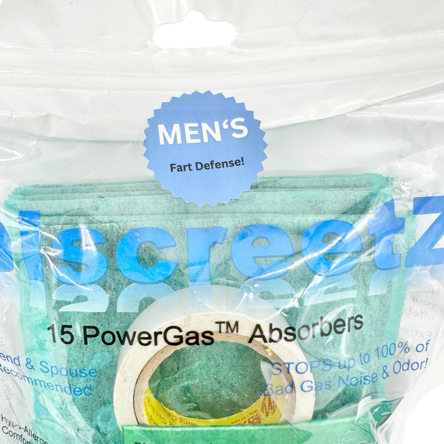 Discreetz Mens PowerGas Absorbers High Absorbency Fart Defense Odor Eliminator