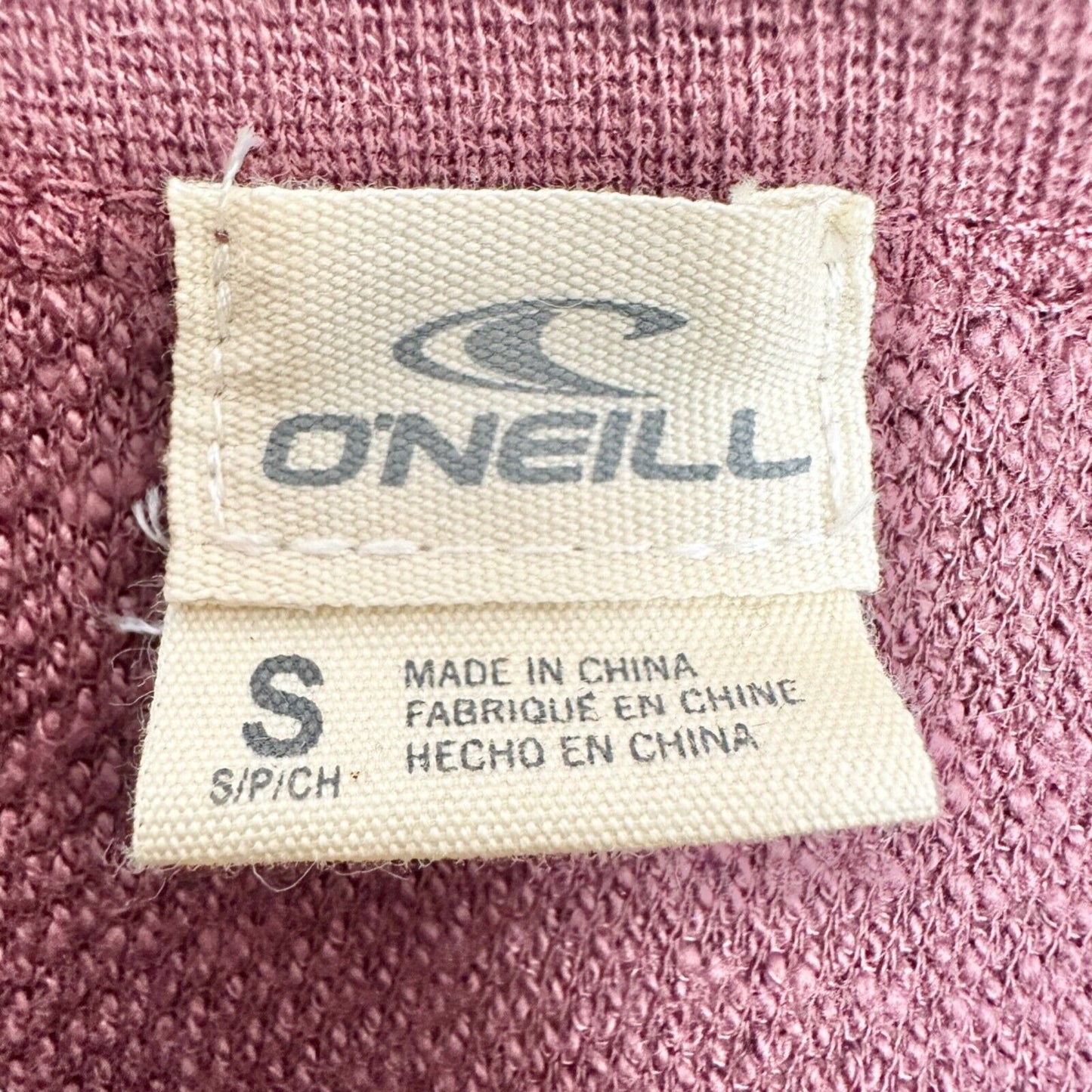 O'Neill Kennedy Top Women's Small Maroon LS Gathered Waist Cut-Out V-neck NWT