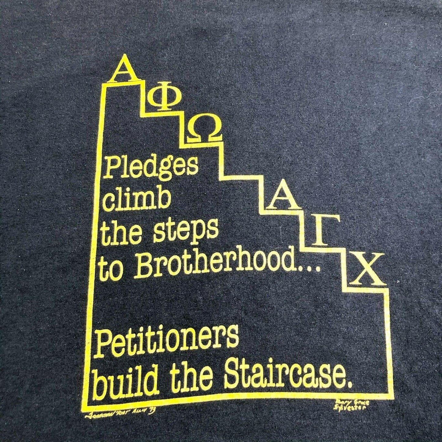 Alpha Gamma Chi Frostburg 1993 Blue XL T-Shirt Chartering Ceremony Vintage EUC