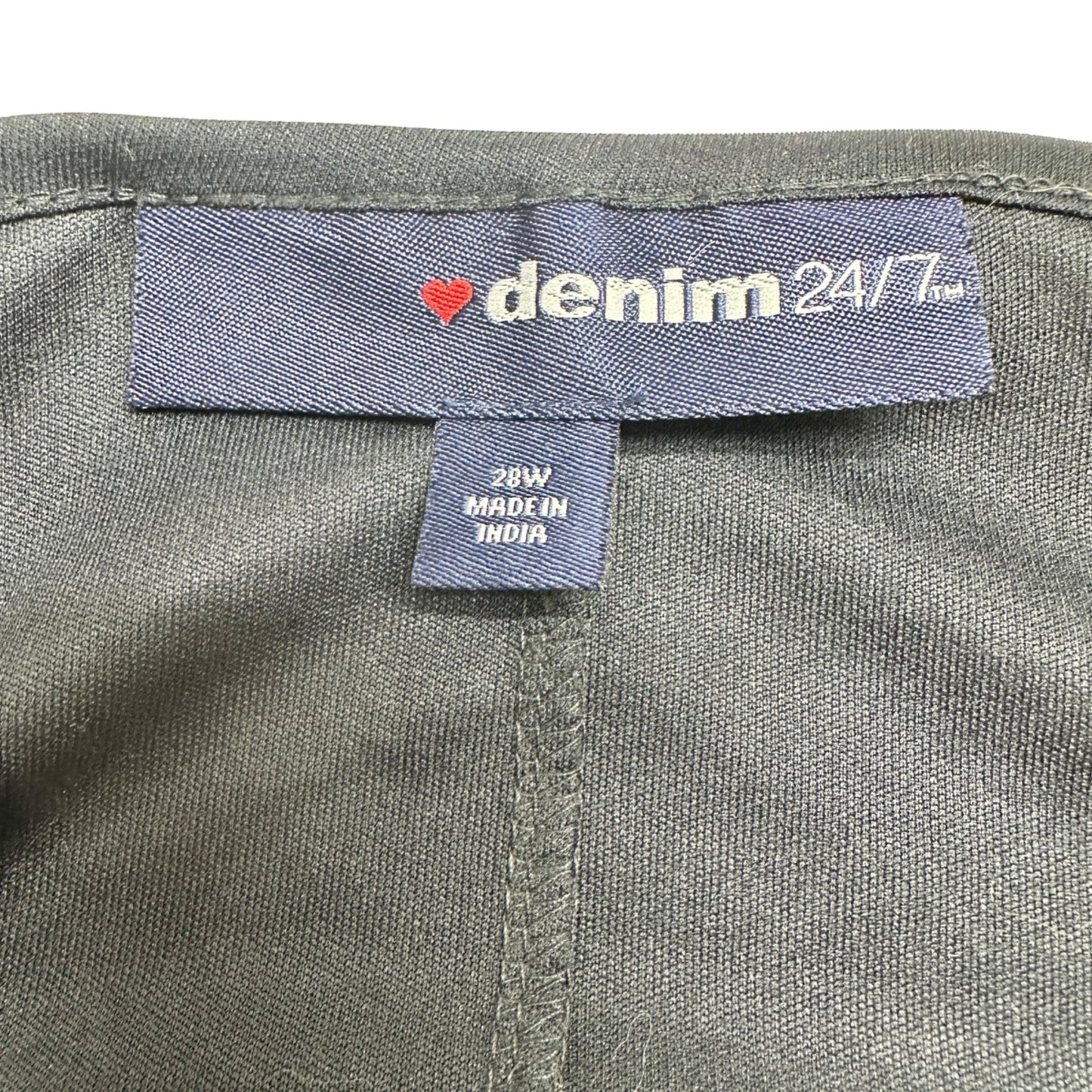 Denim 24/7 2pc Maxi Dress Womens 28W Black with Multicolor Geometric Pattern