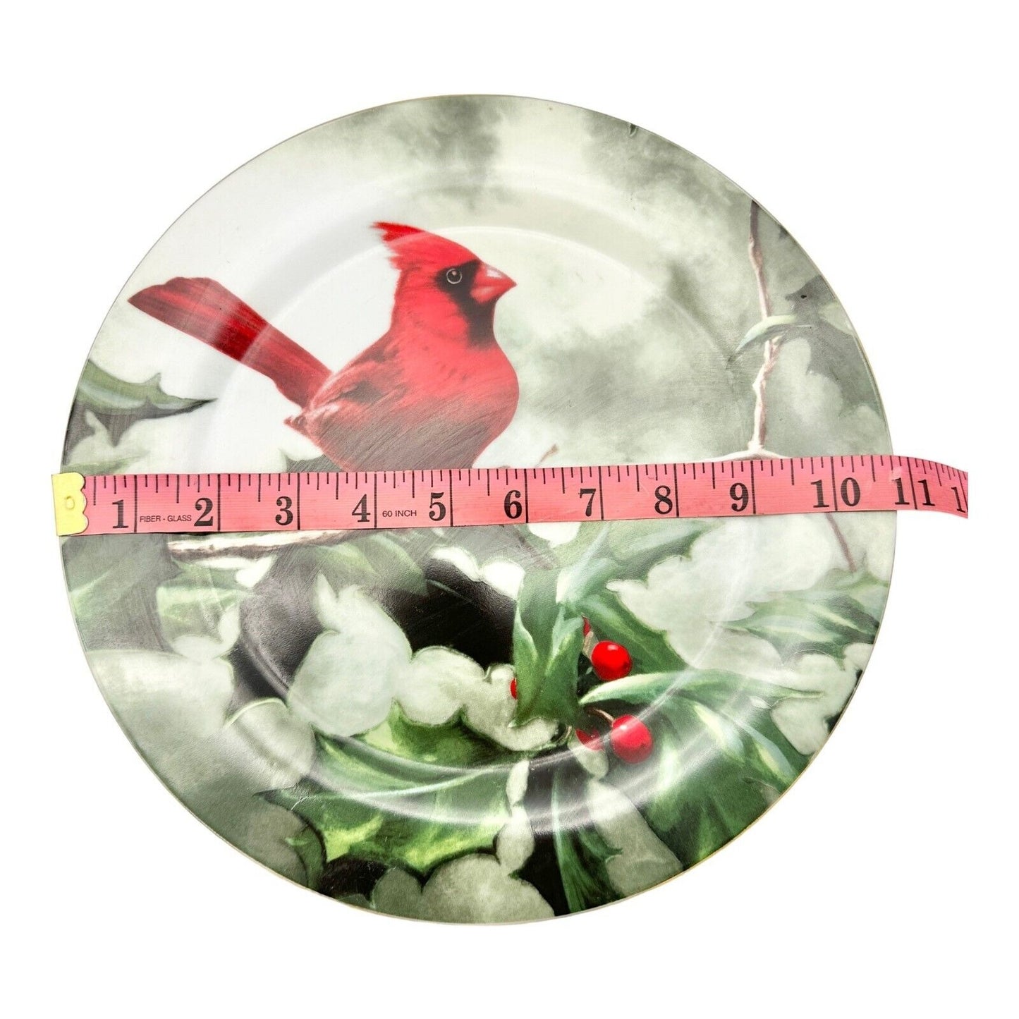 Hautman Bros Collection Christmas Cardinal in Holly China Pie Plate & Server
