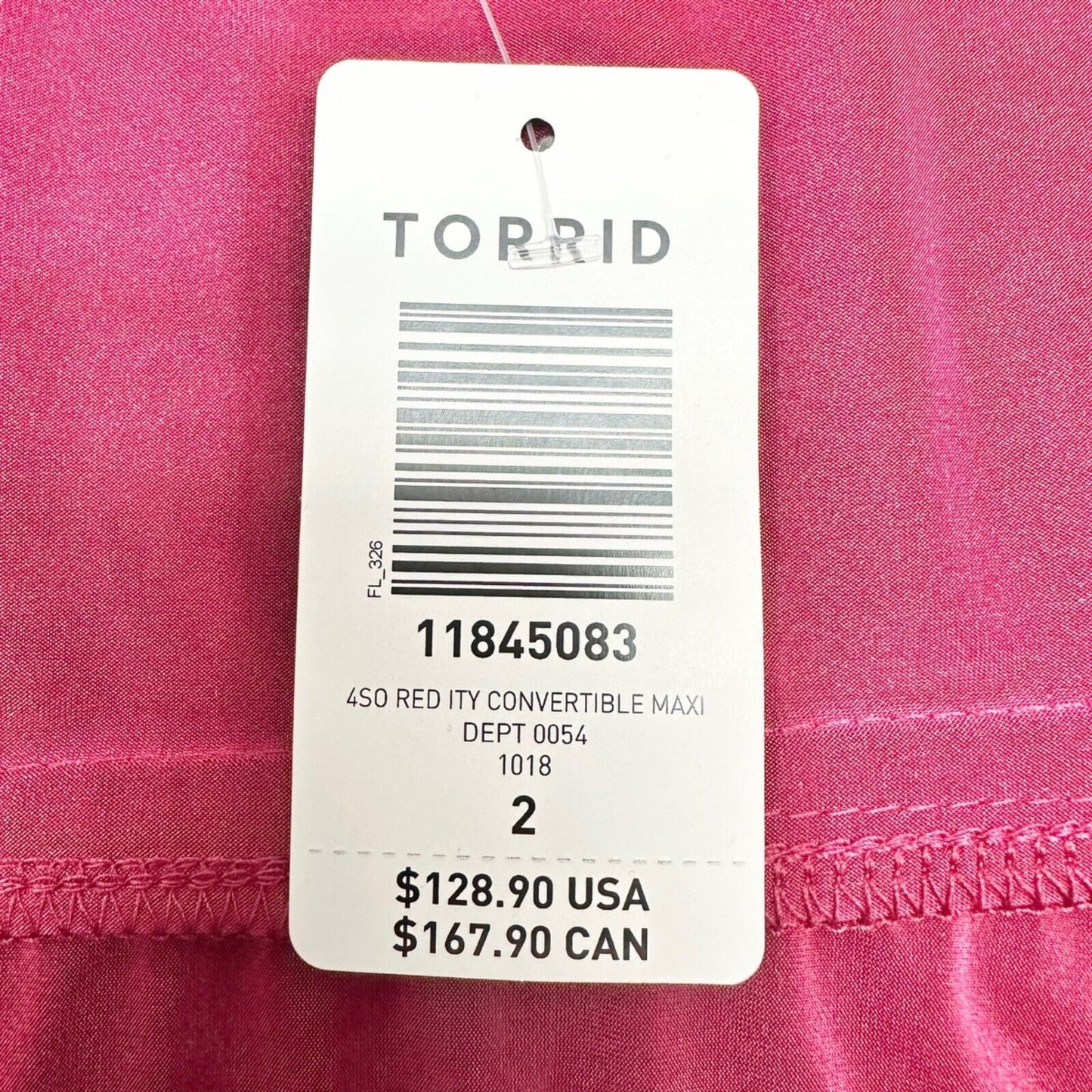 Torrid Size 2 Convertible Maxi Dress Red Sleeveless Tube Top
