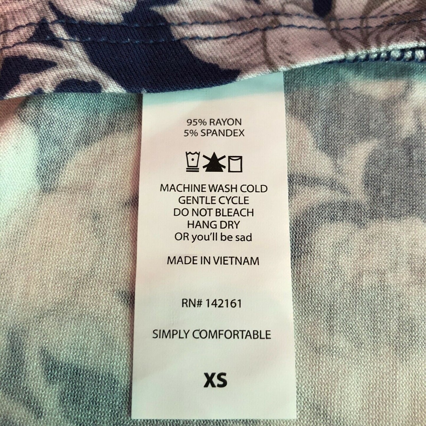 LuLaRoe RETIRED Irma Women's XS Blue with White Flowers mid-length sleeves NWT