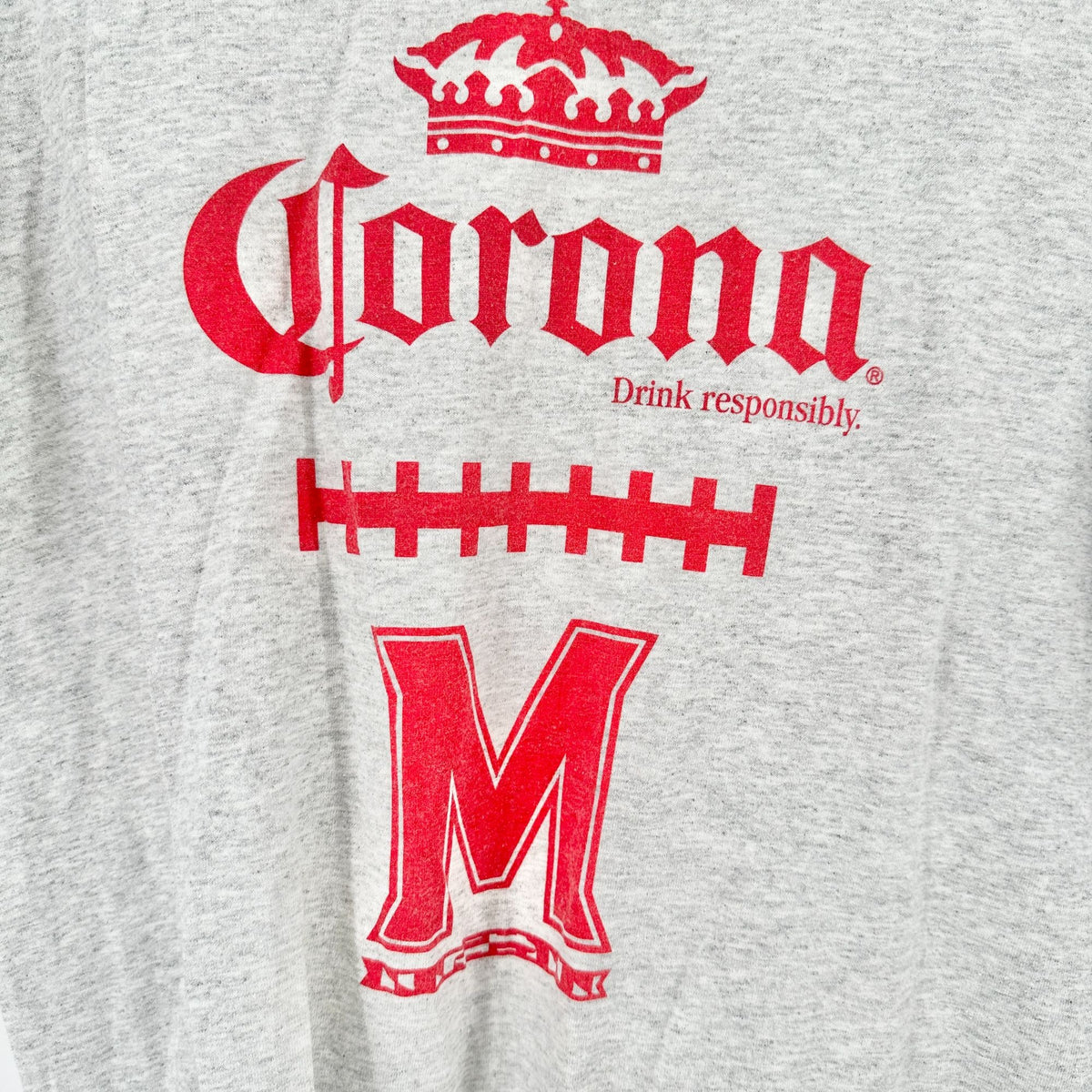Corona University of Maryland Football Graphic Tee L Gray Gildan DryBlend Cotton