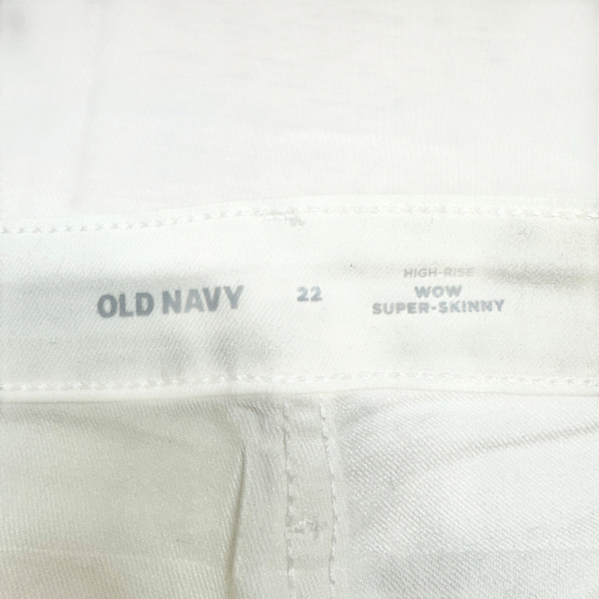 Old Navy WOW Super Skinny Denim Pants Womens 22 White High-Rise Stretchy NWT