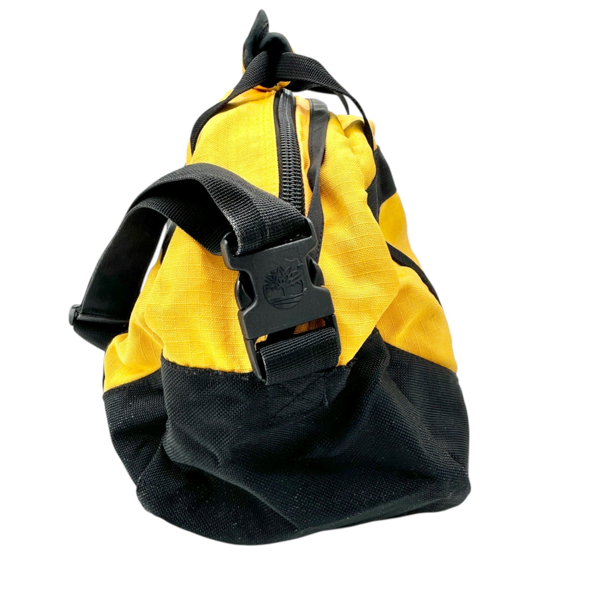 Timberland Duffle Bag Yellow and Black Mesh With Adjustable Shoulder Strap EUC