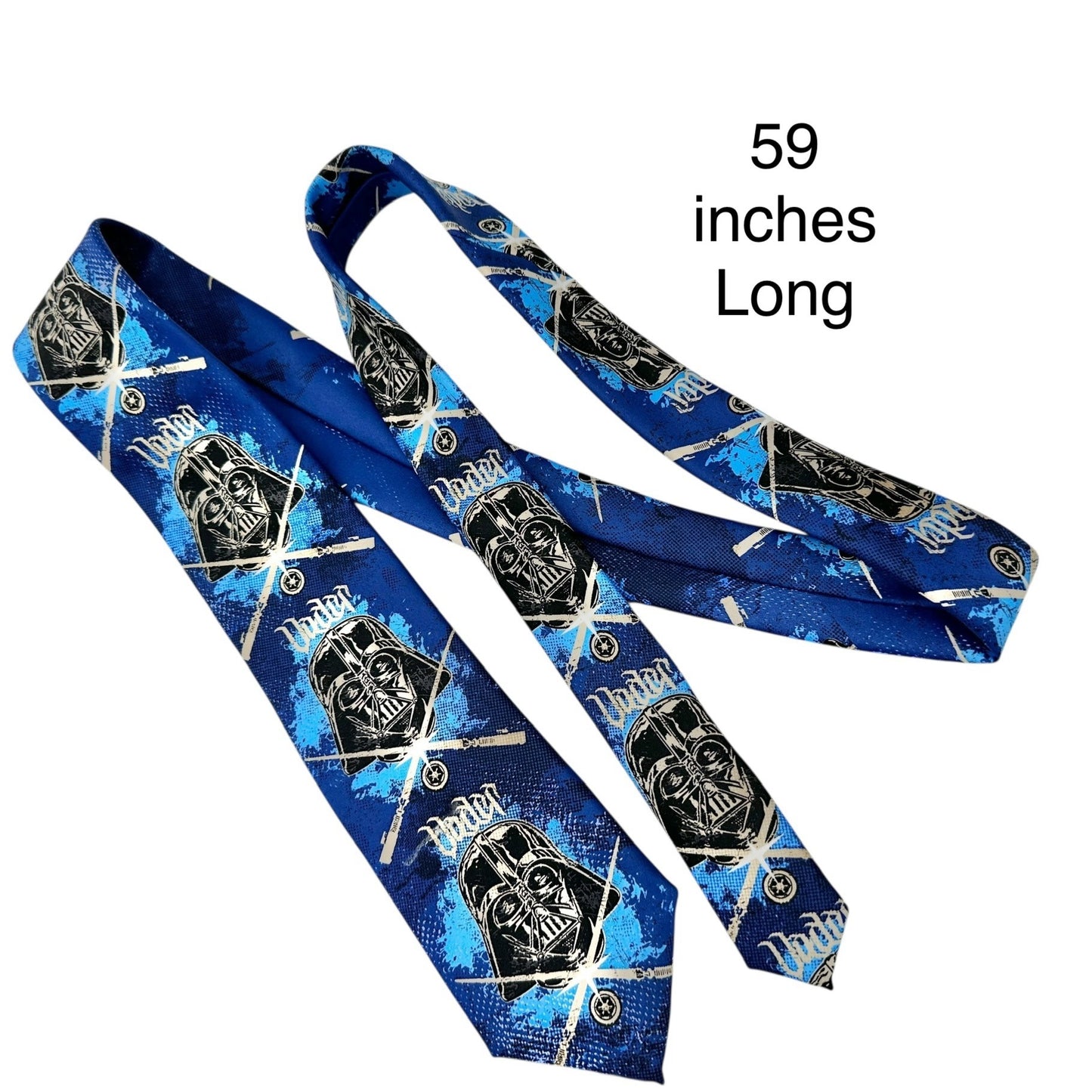 Star Wars Darth Vader Blue Pattern Neck Tie 59 inches Long 100% Polyester