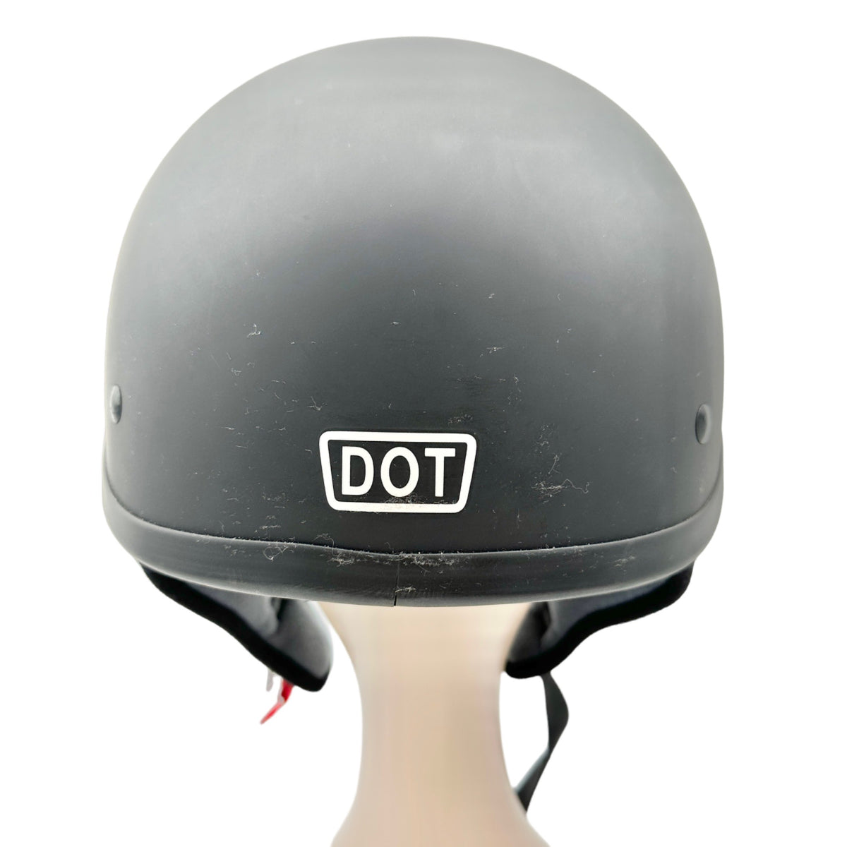 Adult XL DOT Approved Motorcycle Helmet Half Hood Black Adjustable Strap