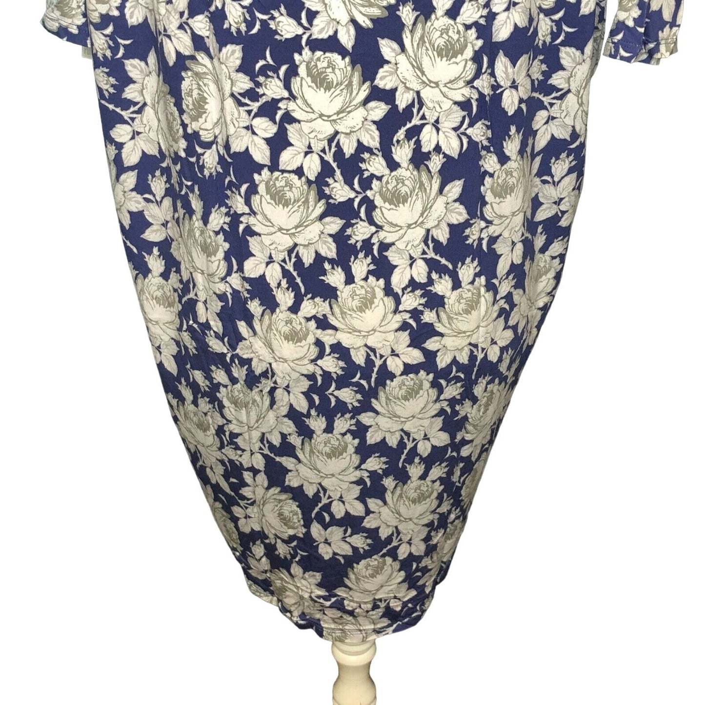 LuLaRoe RETIRED Irma Women's XS Blue with White Flowers mid-length sleeves NWT