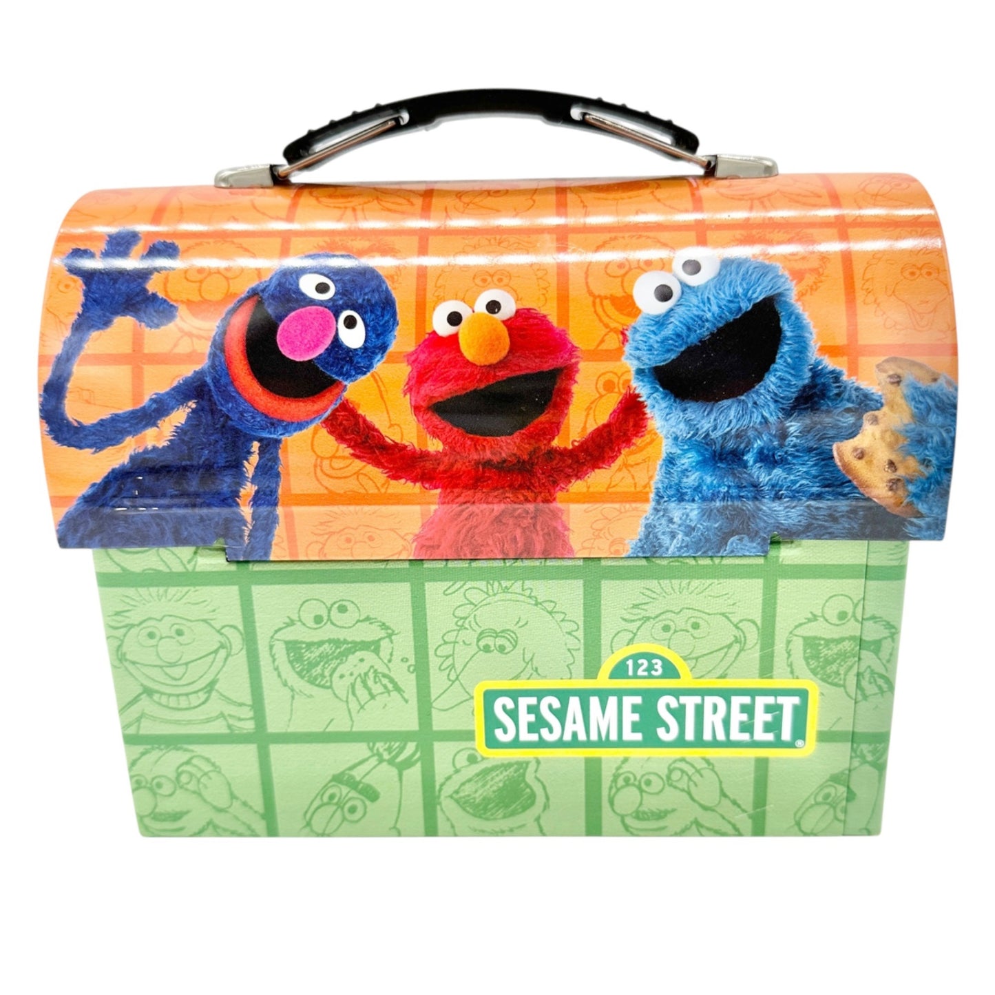 Sesame Street Collectible Tin Lunch Box L For Lunch Grover Elmo Cookie Monster
