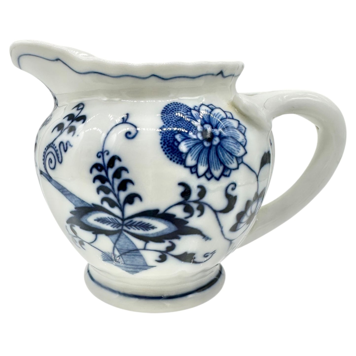Blue Danube Porcelain Creamer White Blue Floral Motif Pitcher Elegant Design EUC