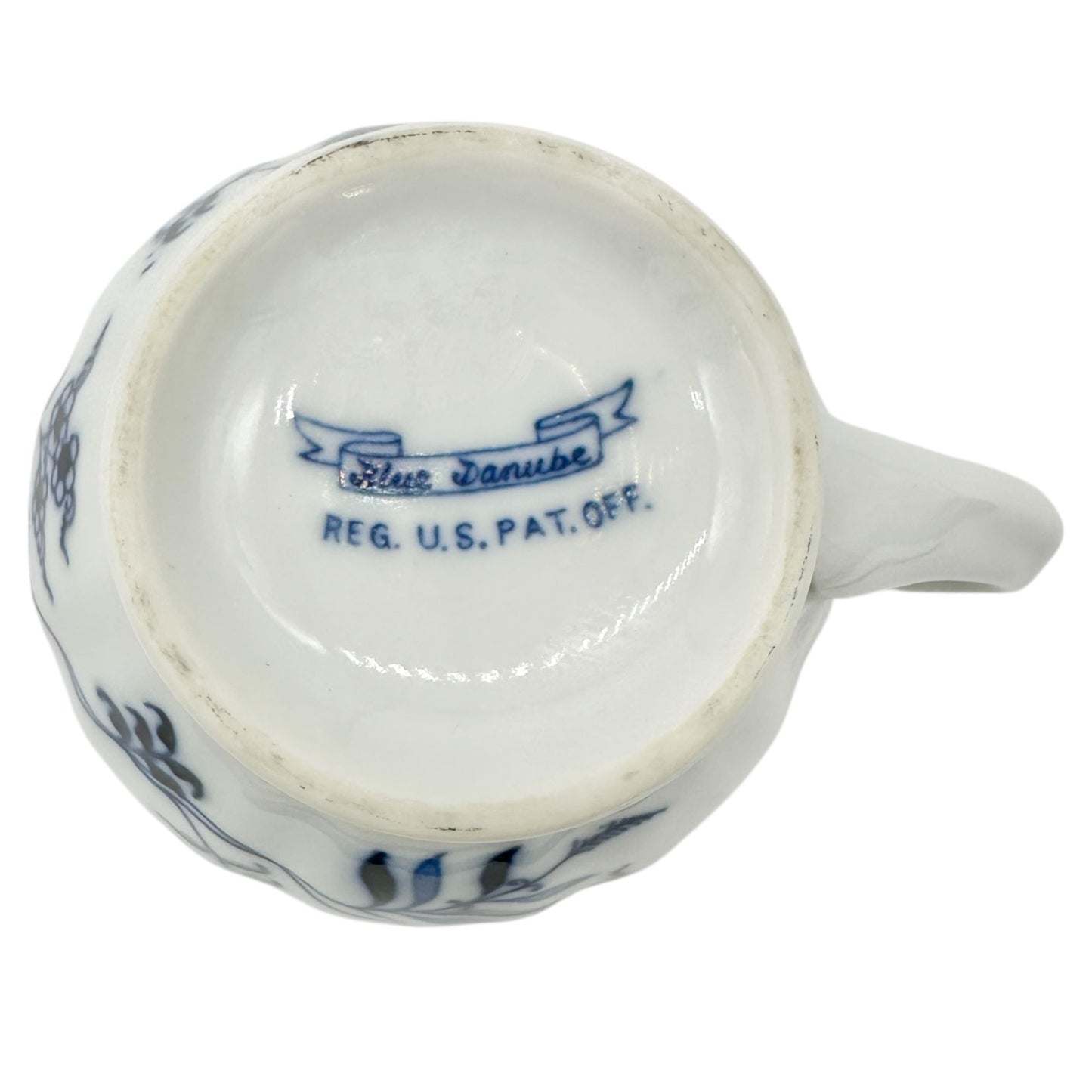 Blue Danube Porcelain Creamer White Blue Floral Motif Pitcher Elegant Design EUC