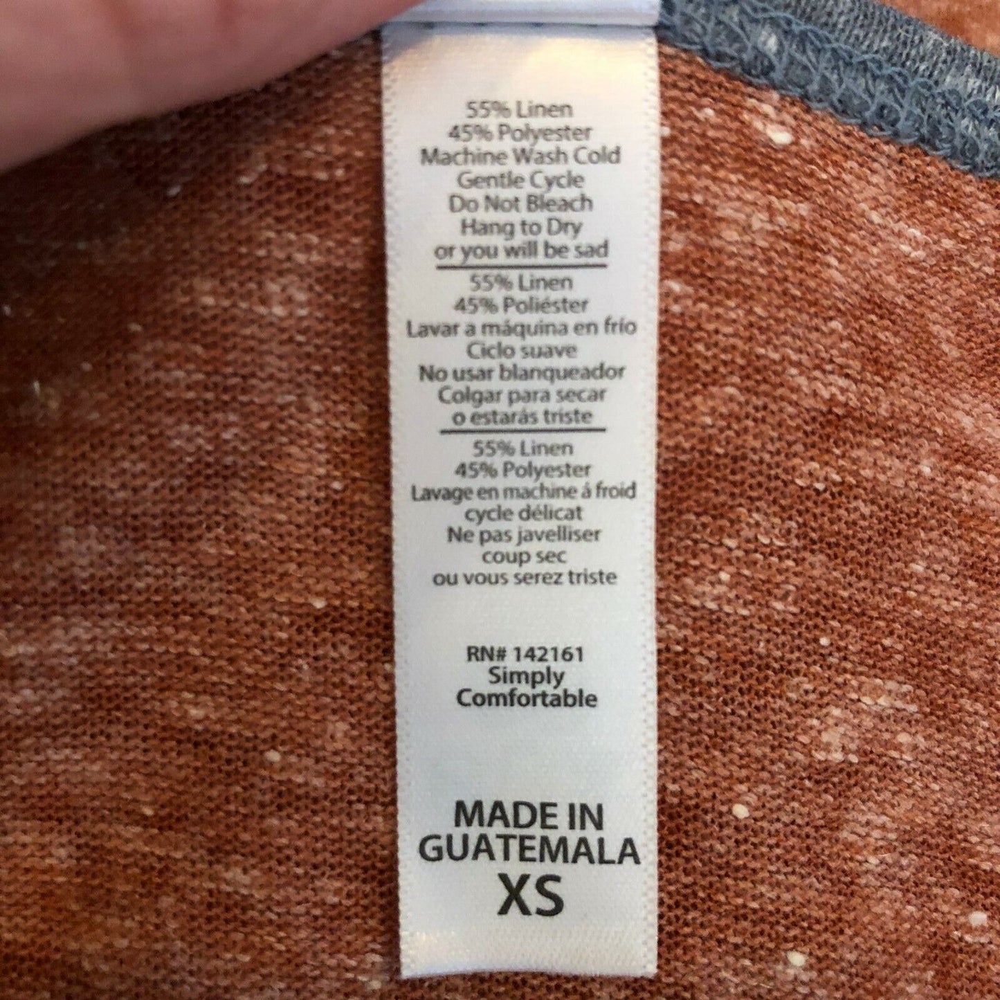 LuLaRoe Classic T Women's Extra Small Top Heather Orange Gray Trim NWT