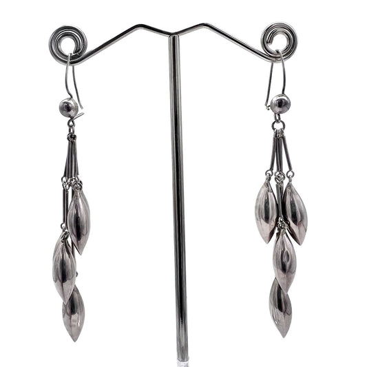 2 Sets of Pierced Earrings Silver Dangle