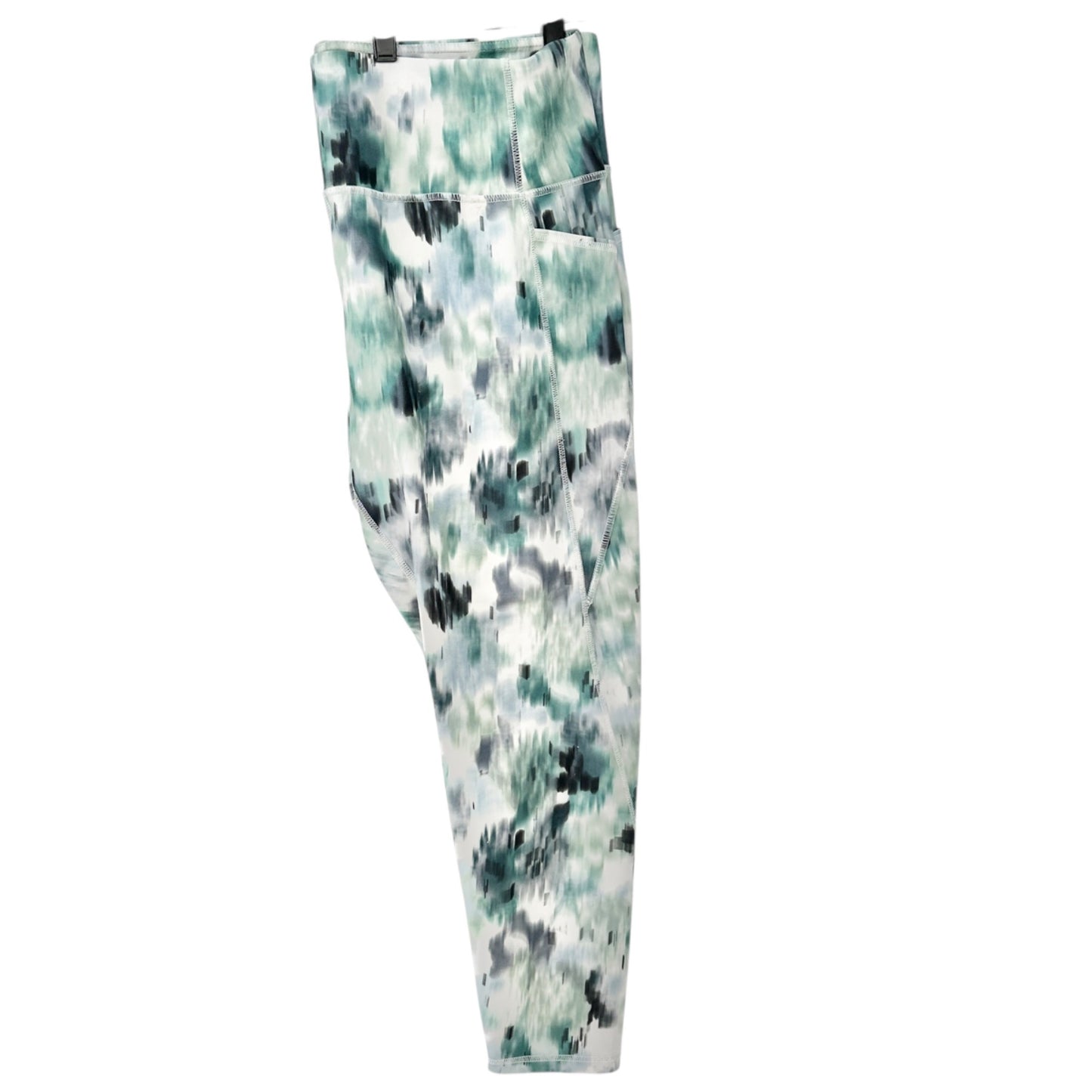Marika Leggings Womens 2X Green Gray Tie-Dye Stretch High-Waist