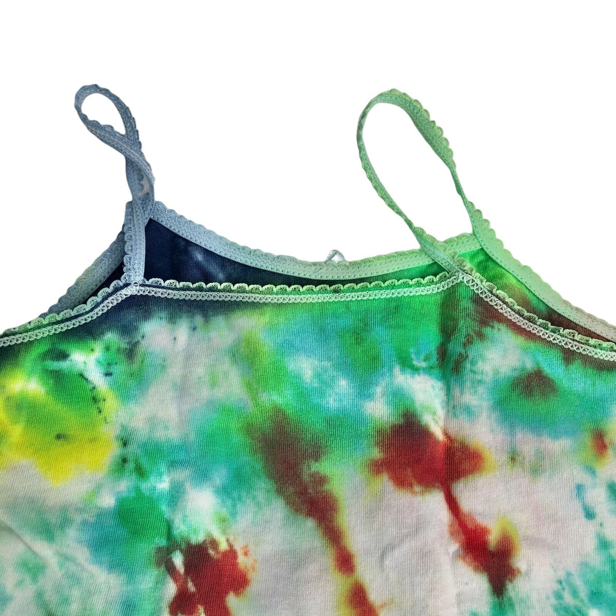 Colorful Tie-Dye Toddler Tank Top 2-3T With Ribbon Detail Cotton