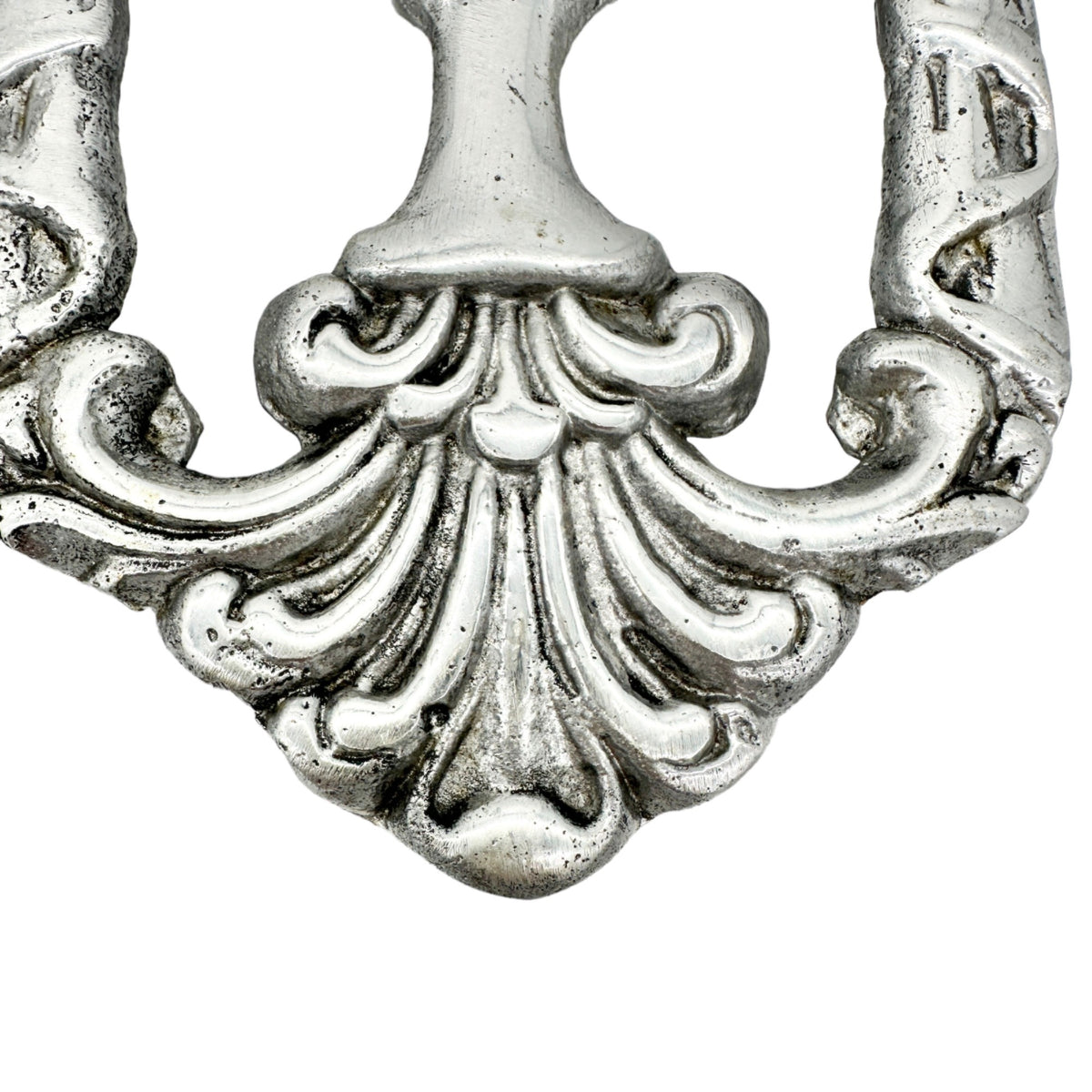 Set of 2 Ornate Trivets 10.5 x 5 Silver Scrollwork