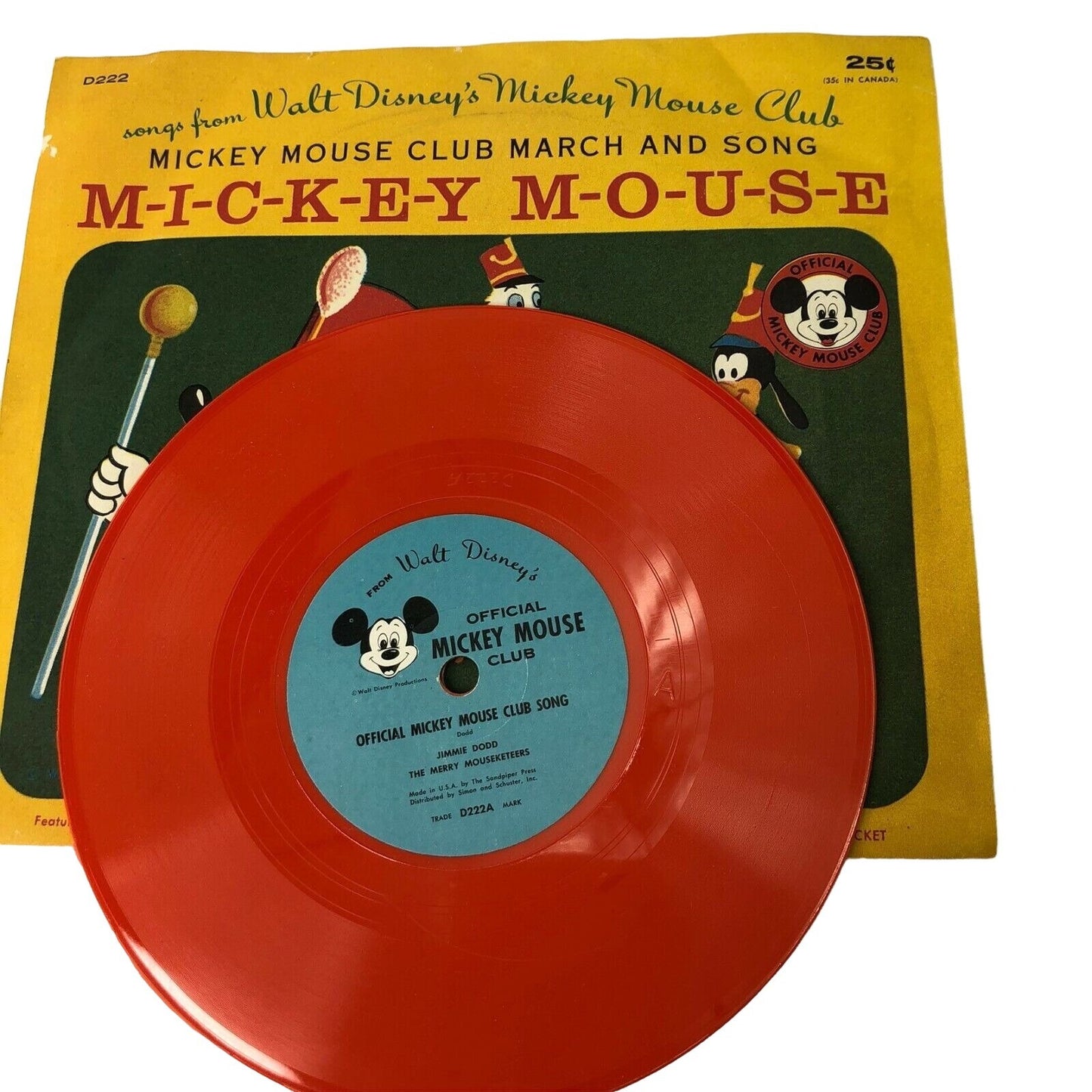 Set of 4 Disney Mickey Mouse Club Records Vintage theme song more fun